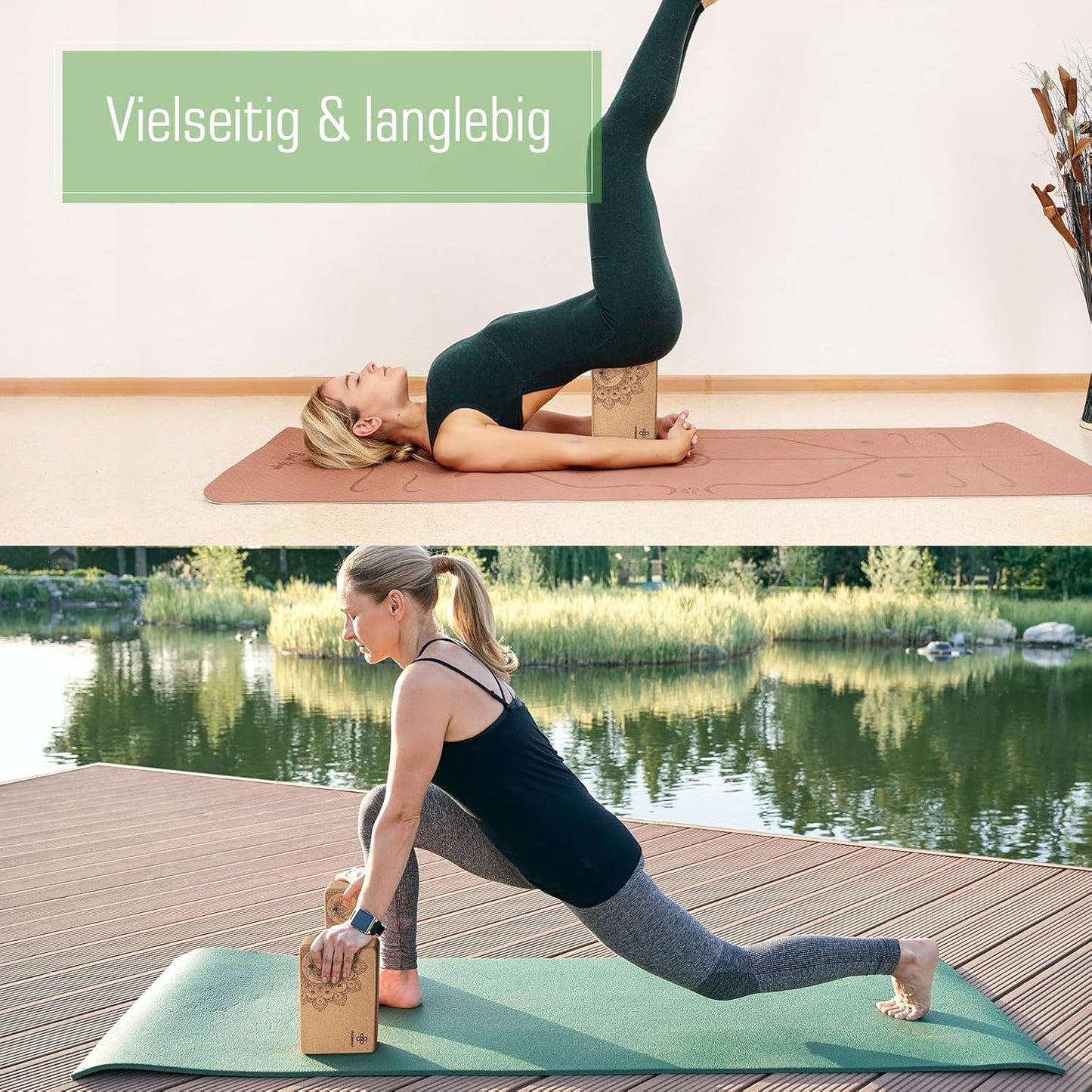 Yogablock-Set mit Gurt