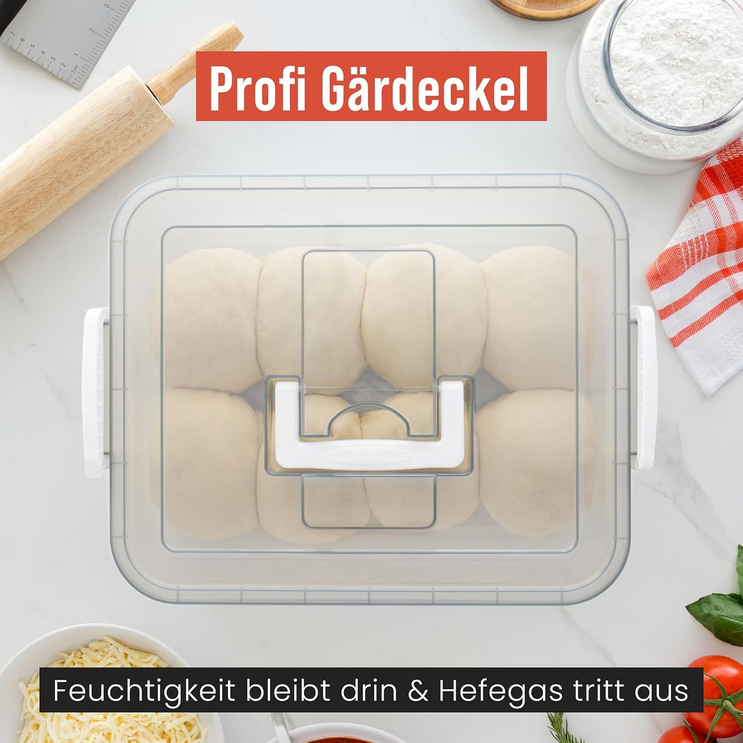 Pizzaballenbox, Grau 44 x 34 cm (2er-Pack)