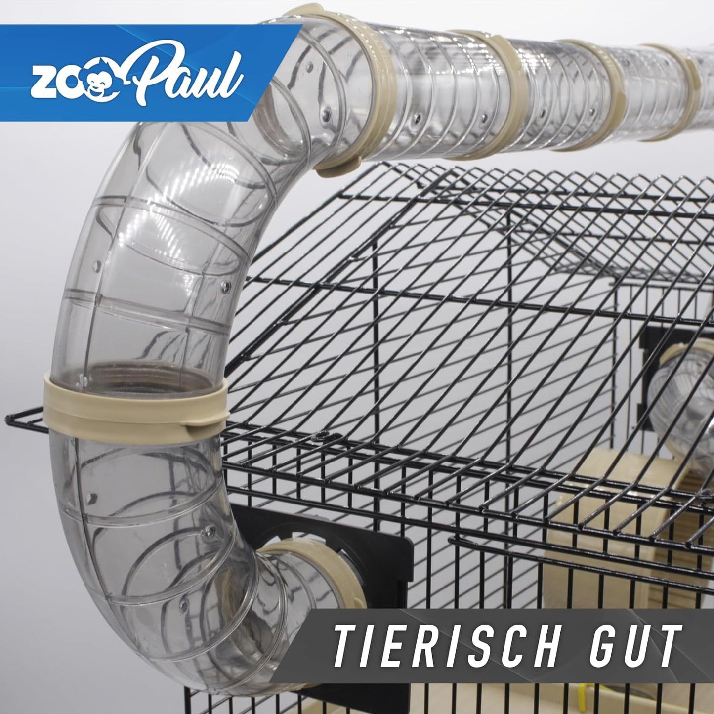 XXL Nagerkäfig mit Tunnelsystem & Zubehör, beige