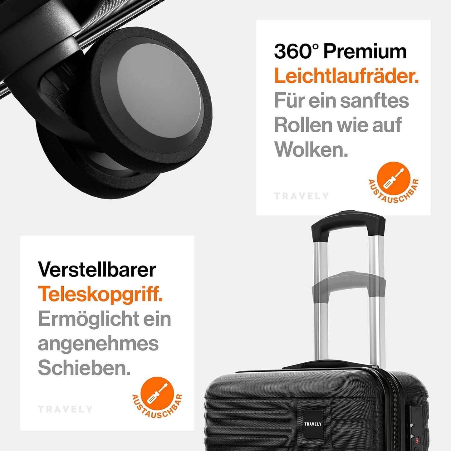 Hartschalenkoffer XL, XL Nachtschwarz
