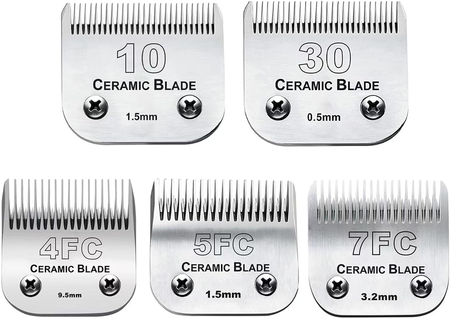 5-teiliges Ersatzklingen-Set für Schermaschinen, 5PCS/#10+30+4FC+5FC+7FC