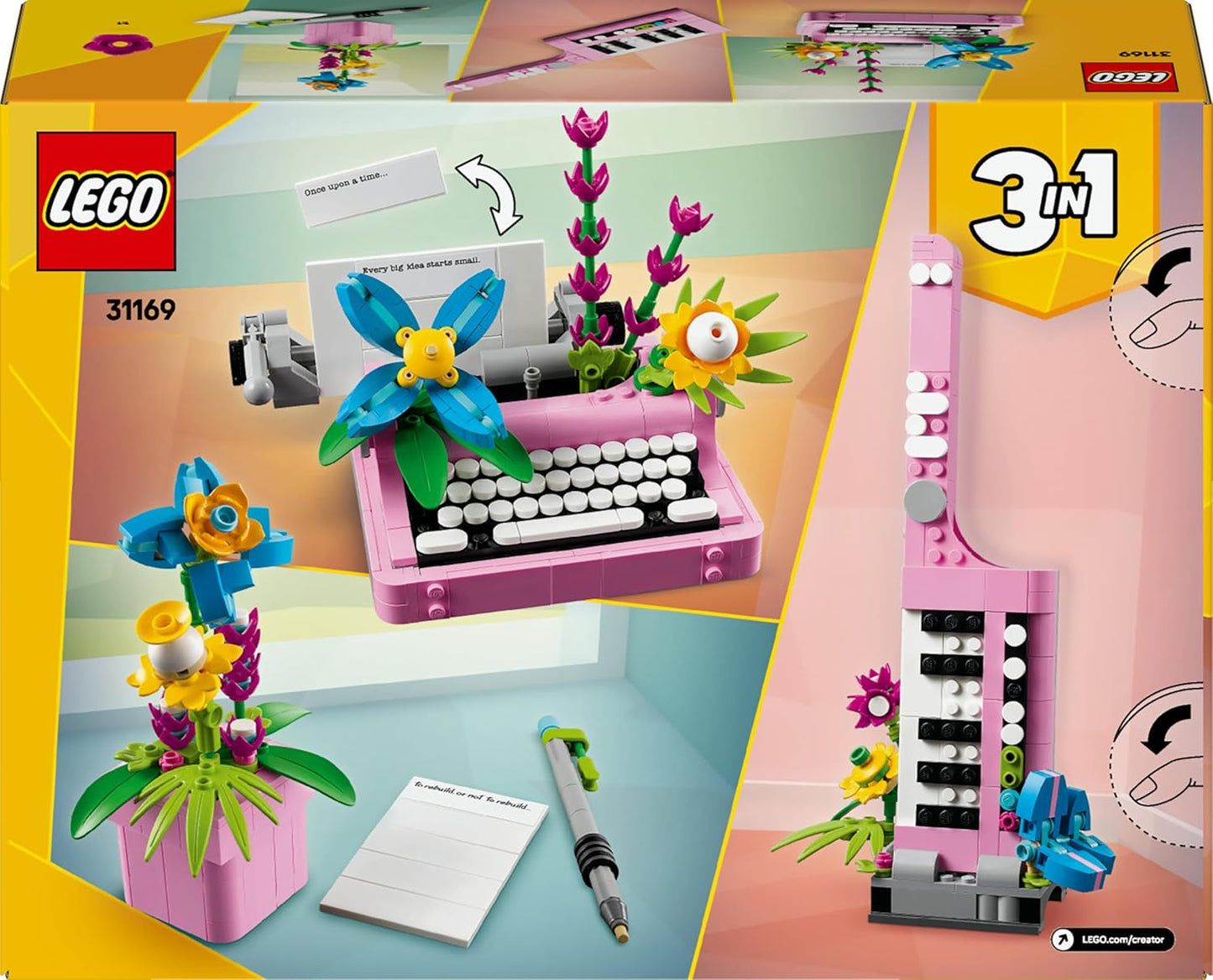 Schreibmaschine mit Blumen