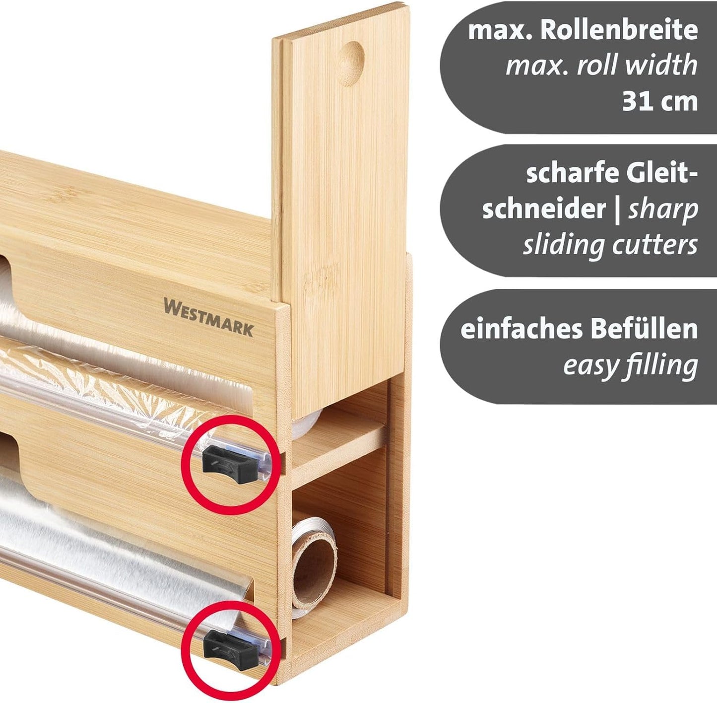Folienspender mit Schneidvorrichtung, Braun