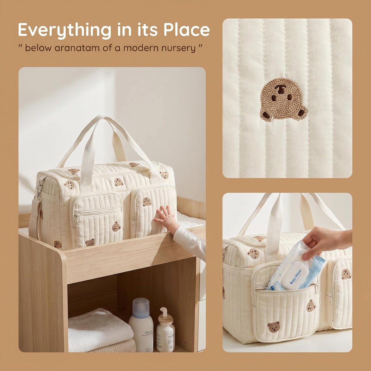 Wickeltasche mit Bärchen-Motiven