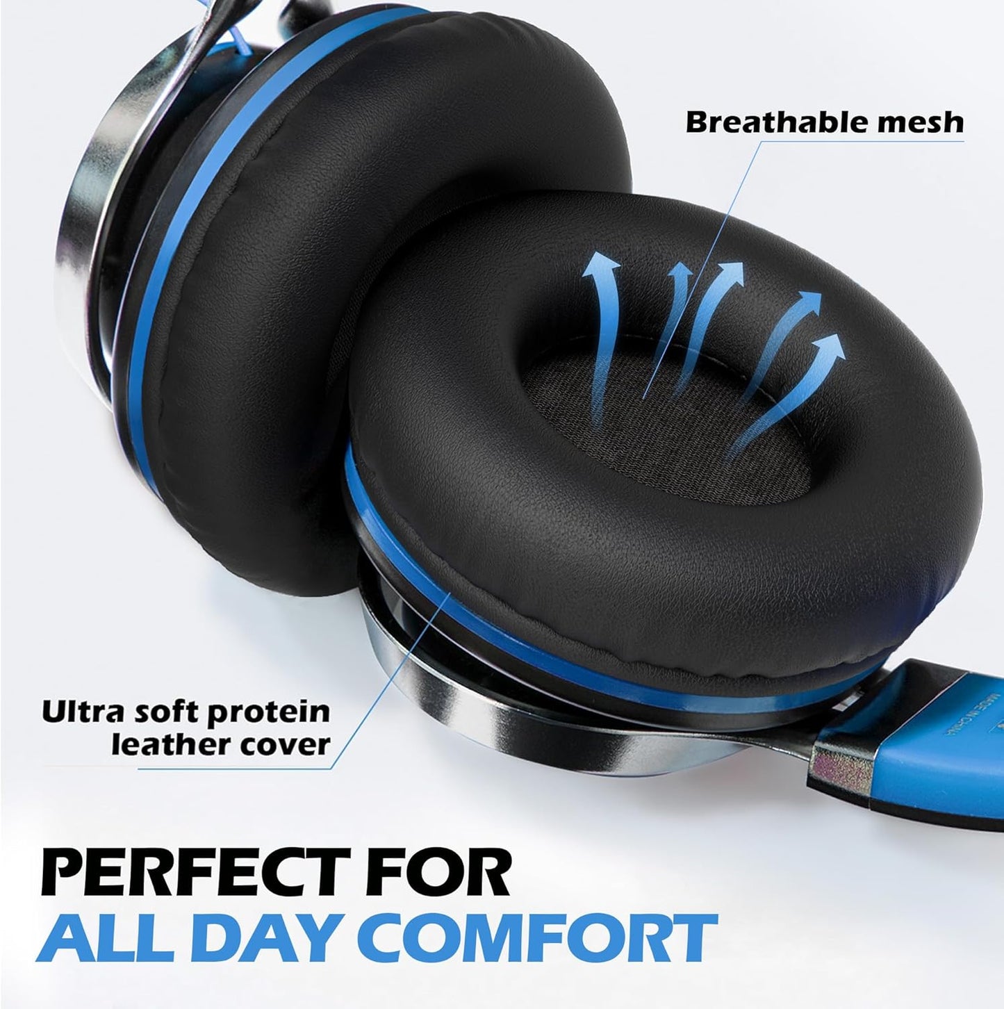 C8 Faltbare On-Ear Kopfhörer, Schwarz Blau