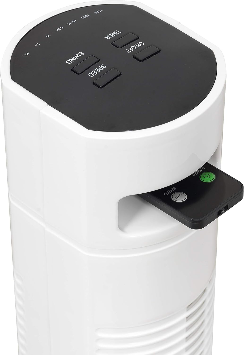 Turmventilator mit drei Geschwindigkeitsstufen und Timer, Weiss Höhe: 78 cm