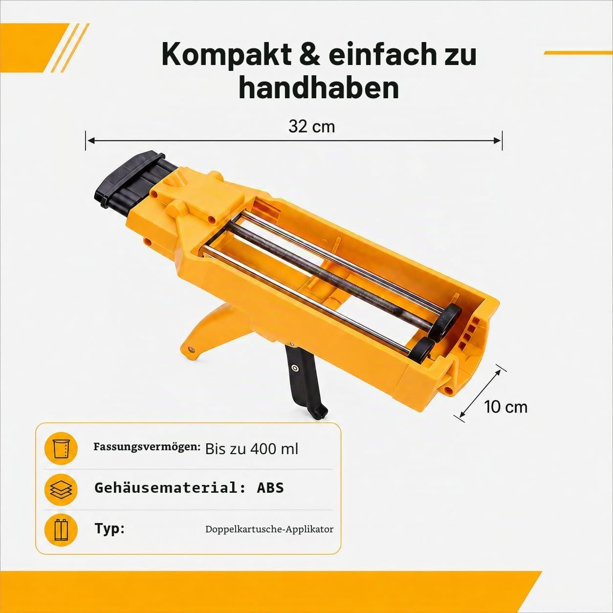 Silikonpistole für Doppelkomponenten (1:1, bis 450 ml)