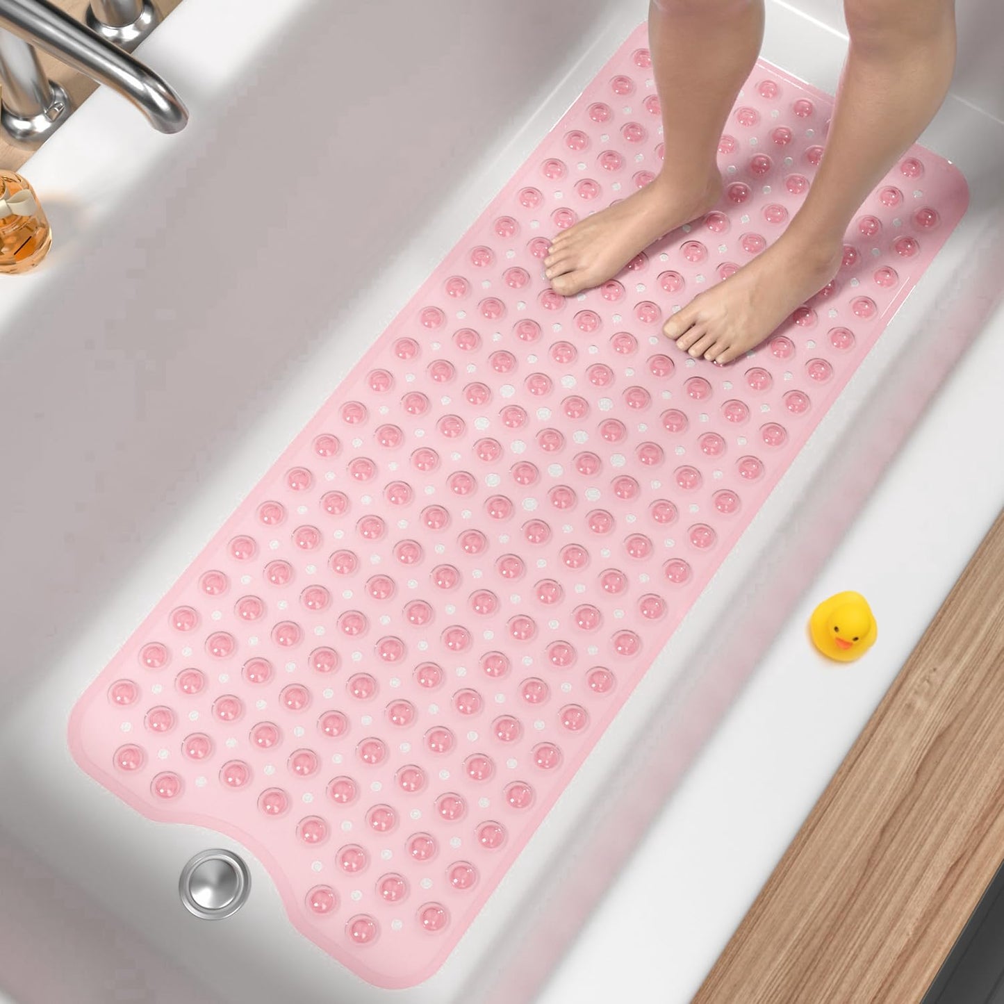 Rutschfeste Badewannenmatte schimmelresistent, Rosa