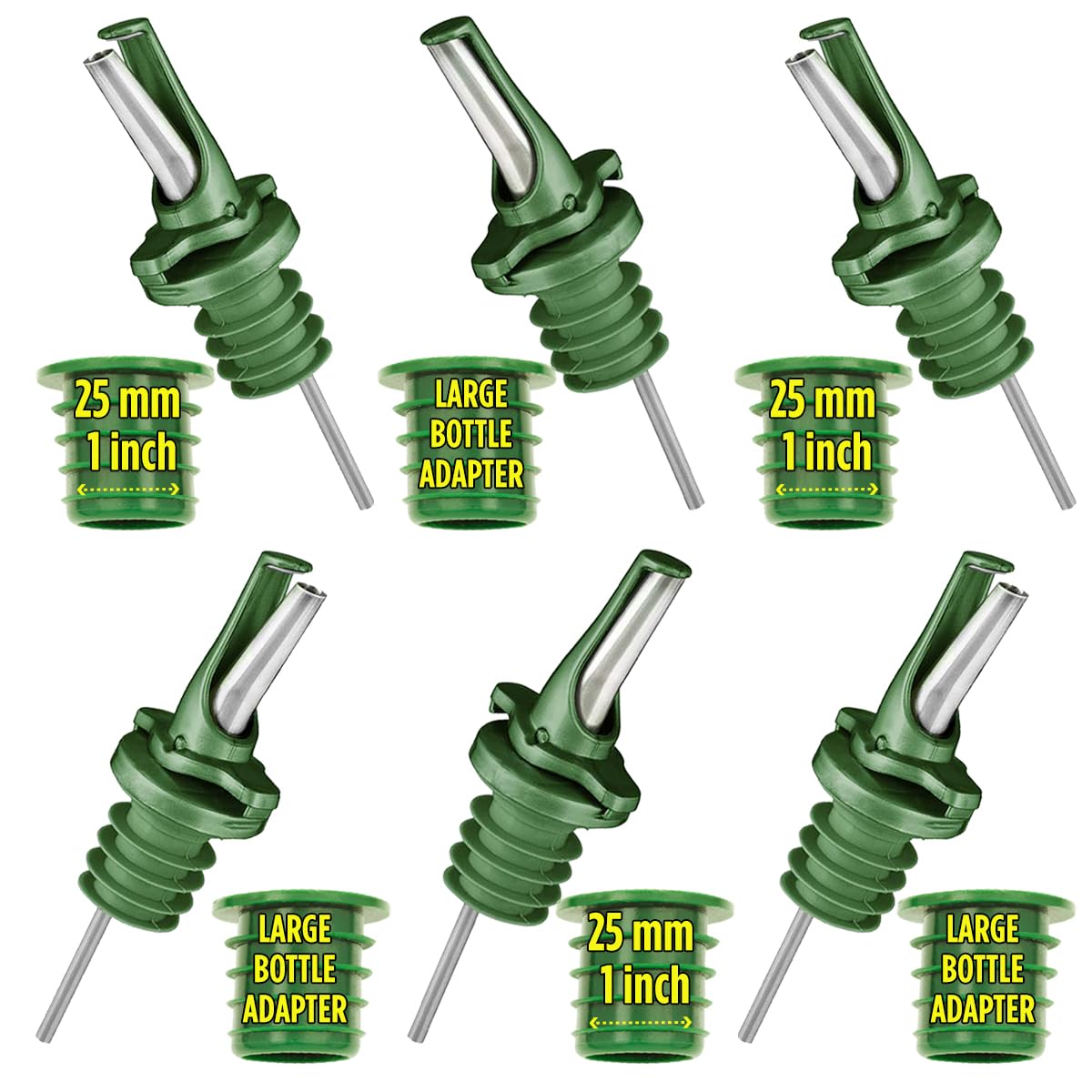 6er-Set Ausgiesser für Öl, 6pk Grün
