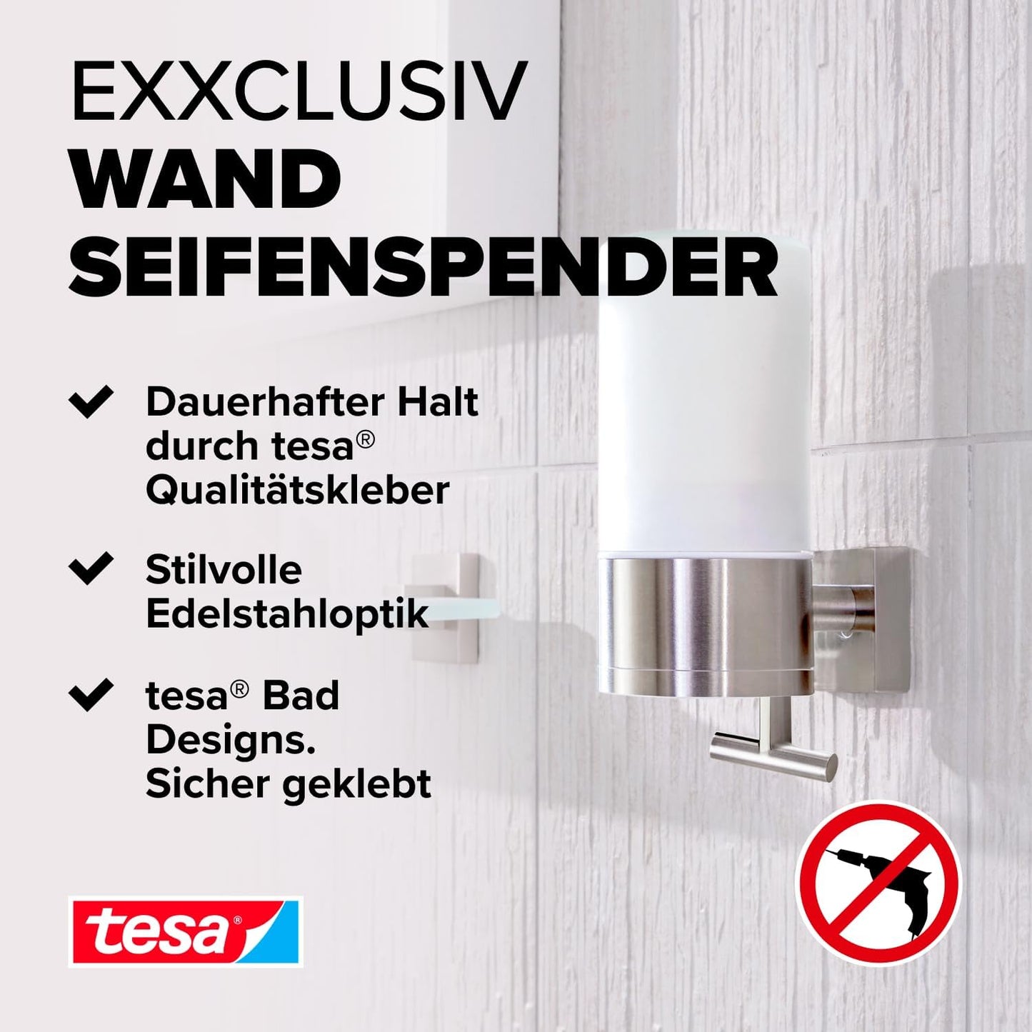 Exxclusiv Seifenspender zur Wandbefestigung, Seifenspender