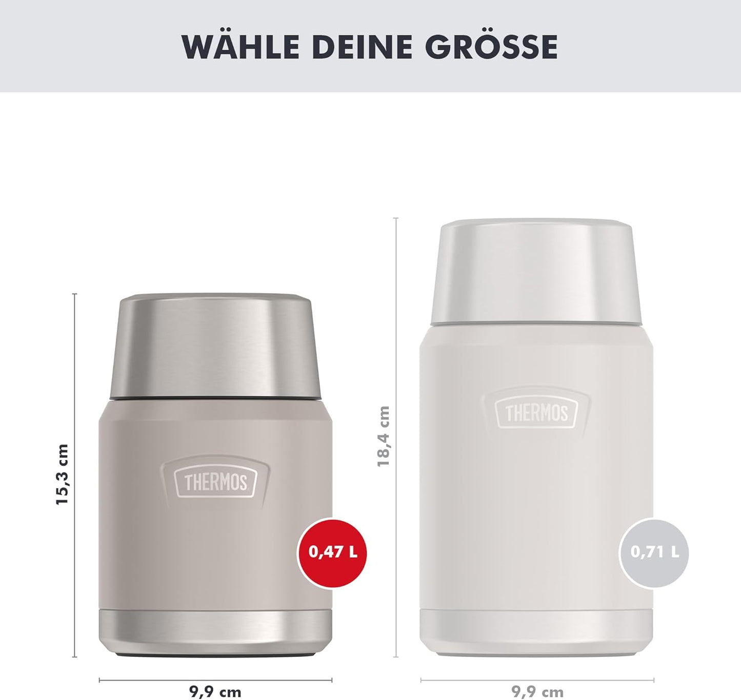 ICON Isolierbehälter für Essen, auslaufsicher, Sandstone Mat 0,47 l