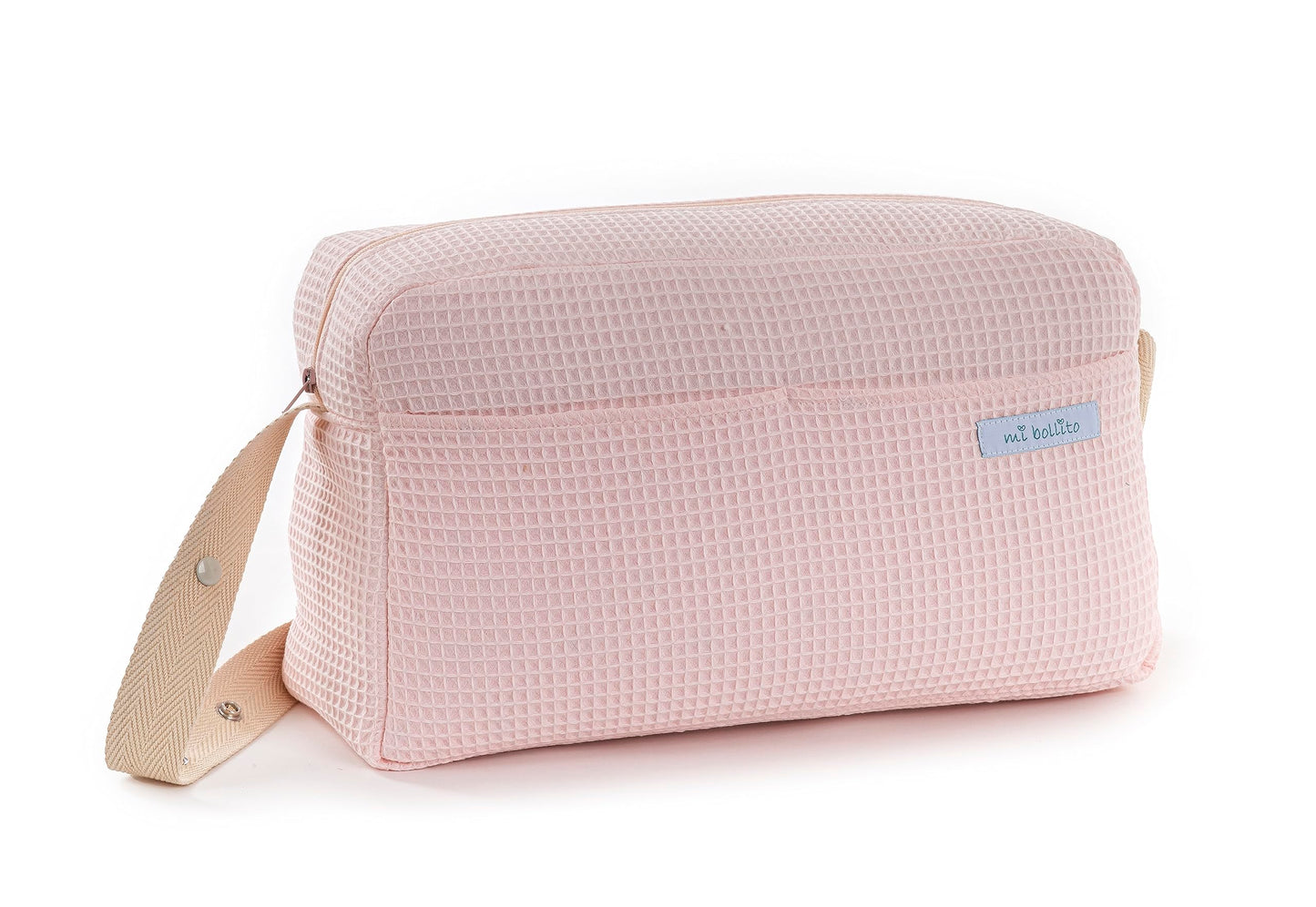 Multifunktionale Kinderwagen-Tasche mit grossem Fassungsvermögen, Hellrosa