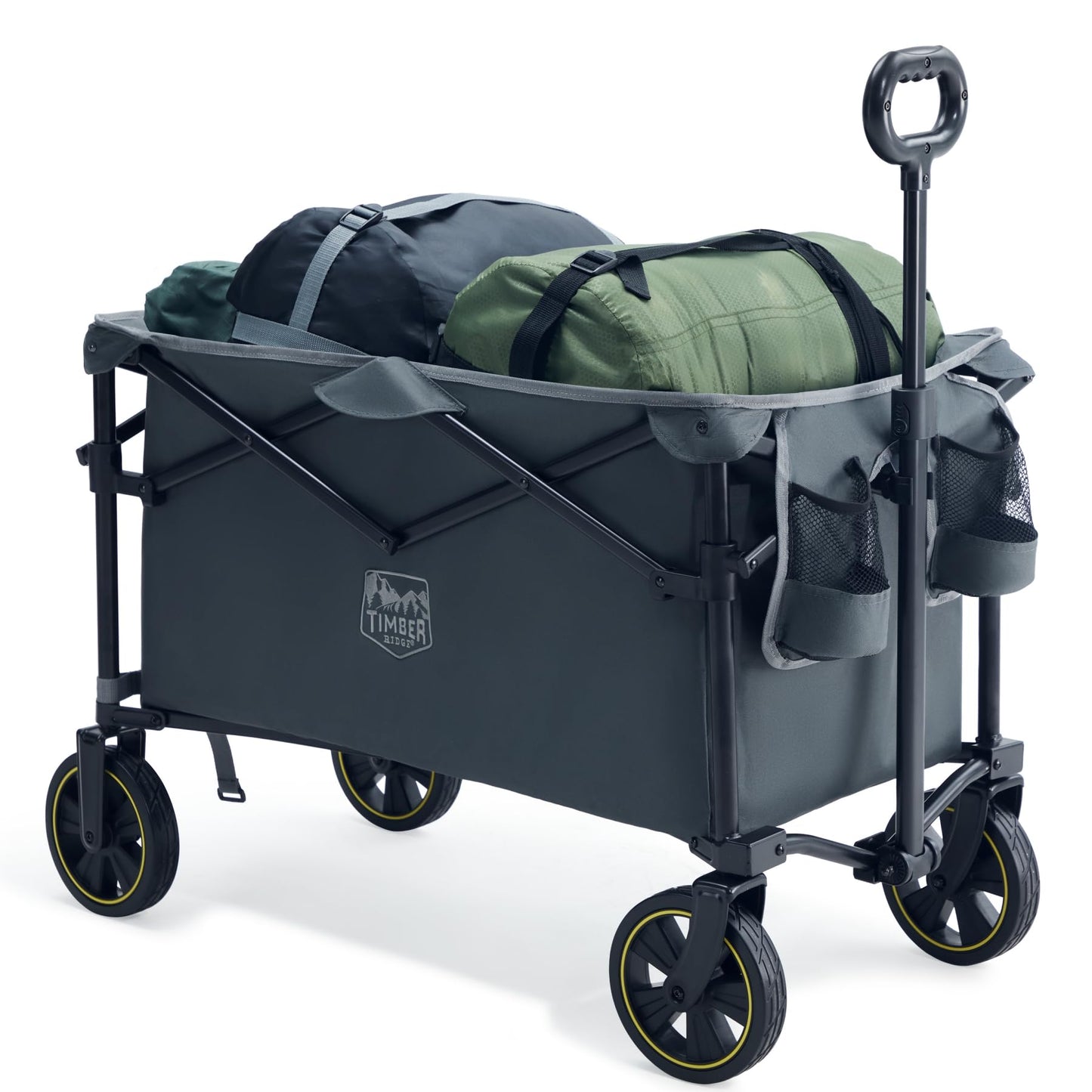 Faltbarer Bollerwagen mit verstellbarem Griff, Grau