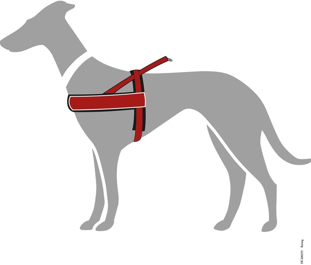 Reflektierendes Hundegeschirr Racing, rot/schwarz S