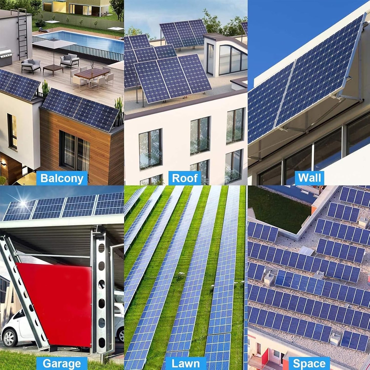 Balkonkraftwerk Solarmodul-Halterung (2 Paare) 118 cm, (2 Paare ) 118 cm Solarmodul Halterung