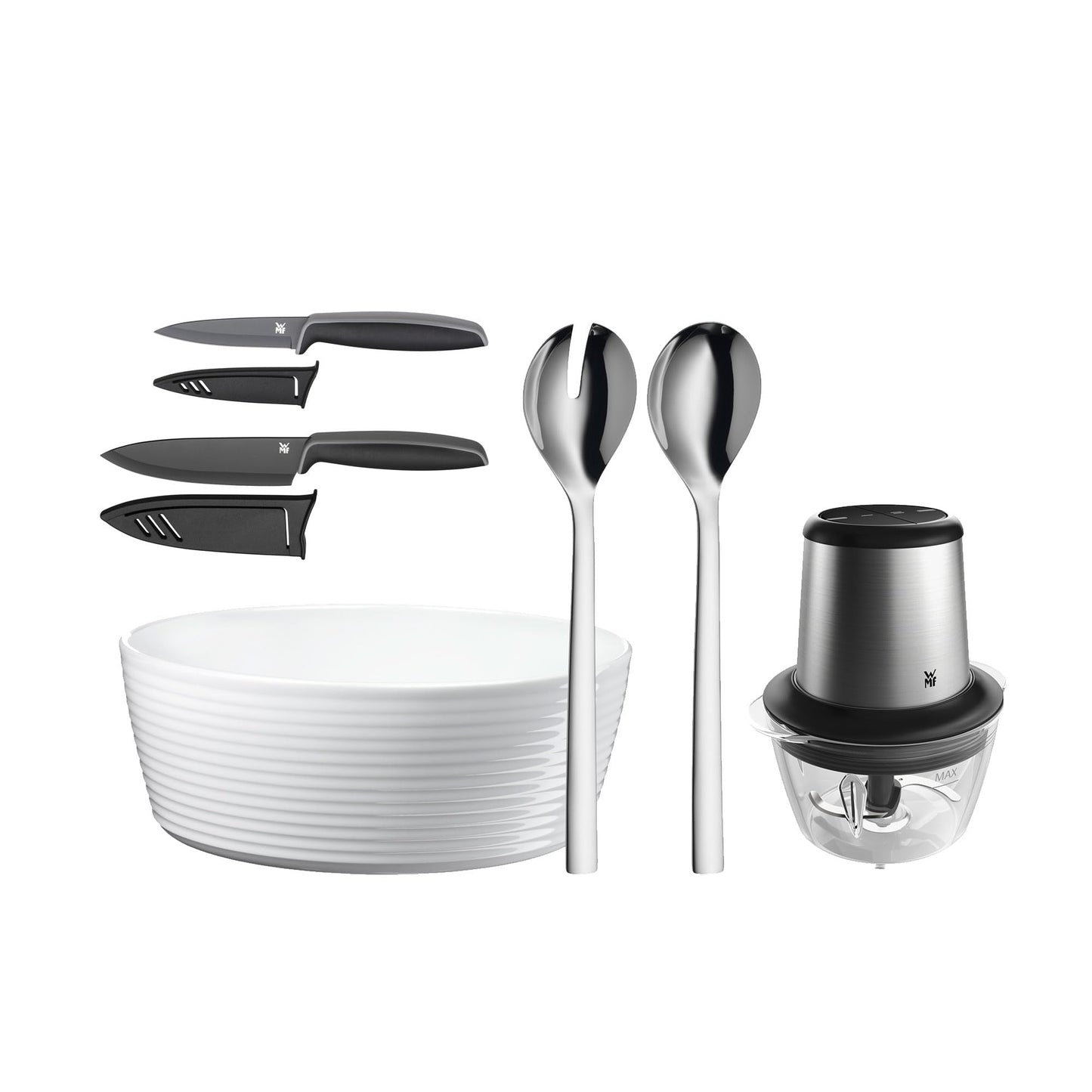 Messer- und Salatbesteck-Set mit Zerkleinerer, Modern 30 cm