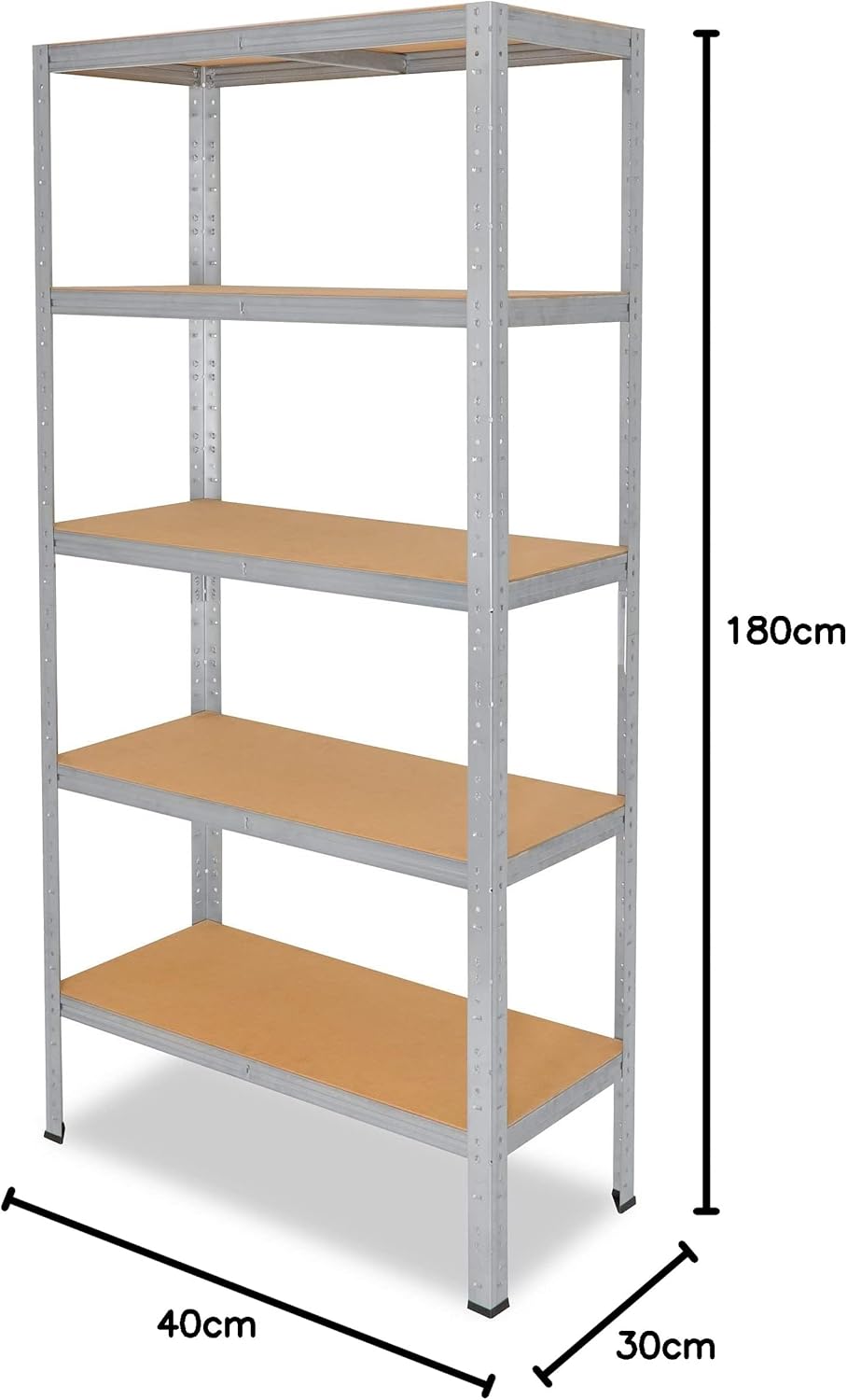 Schwerlastregal, H: 180cm / B: 40cm / T: 30cm