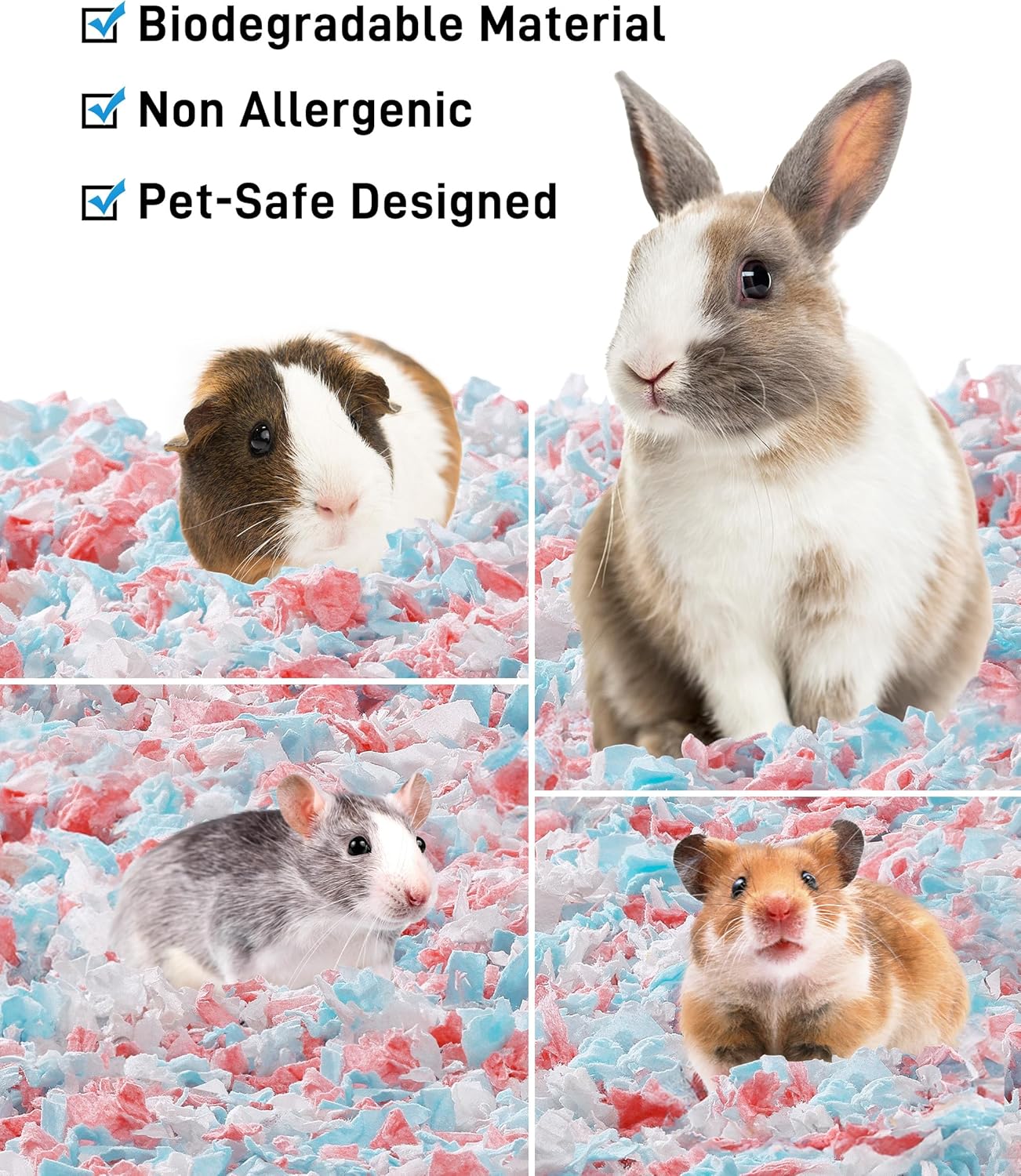 Hamster- und Kleintierstreu, staubfrei & saugfähig, 101L Weiss