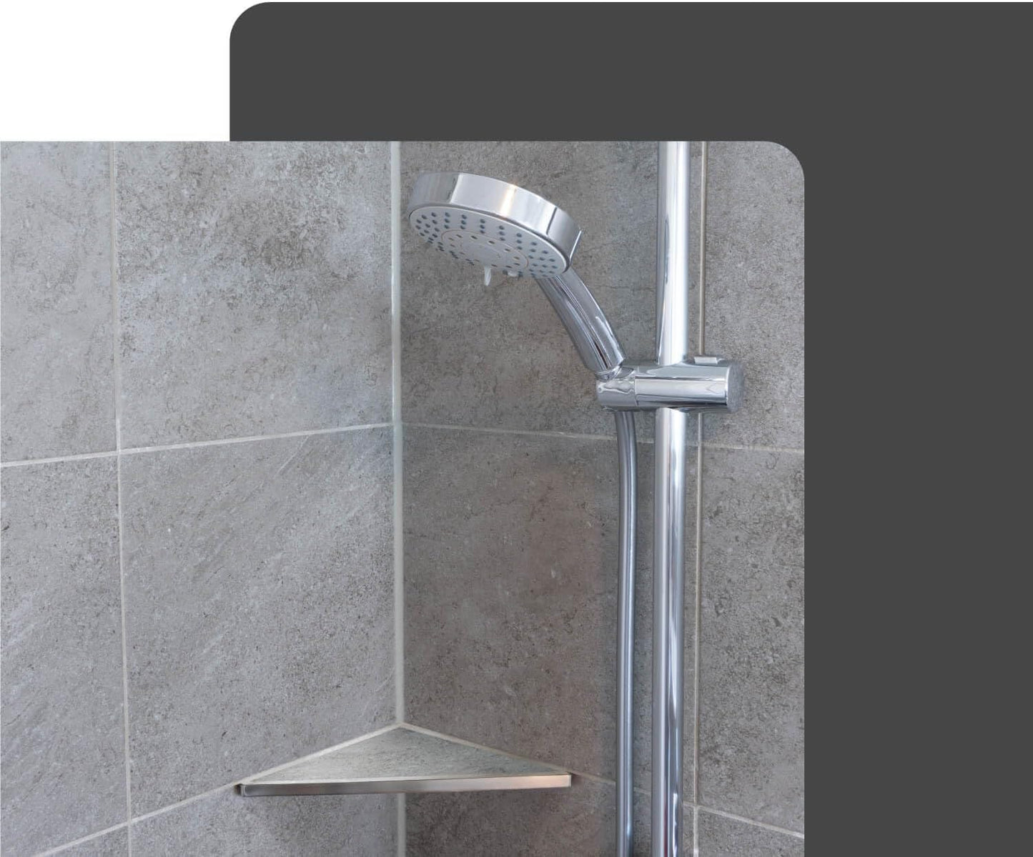 Befliesbare Duschablage, 205mm x 205mm Silber