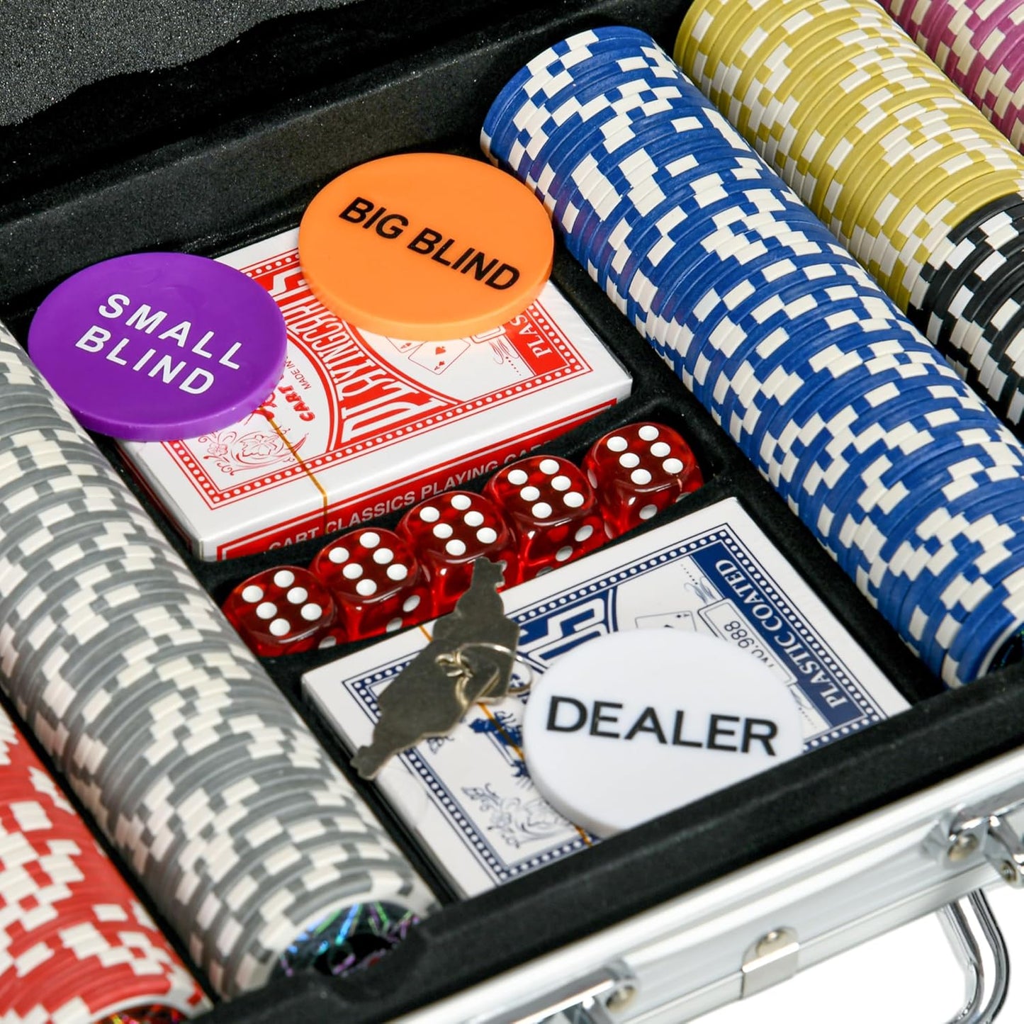 Pokerkoffer mit 500 Chips, 56L x 23,5B x 6,5H cm