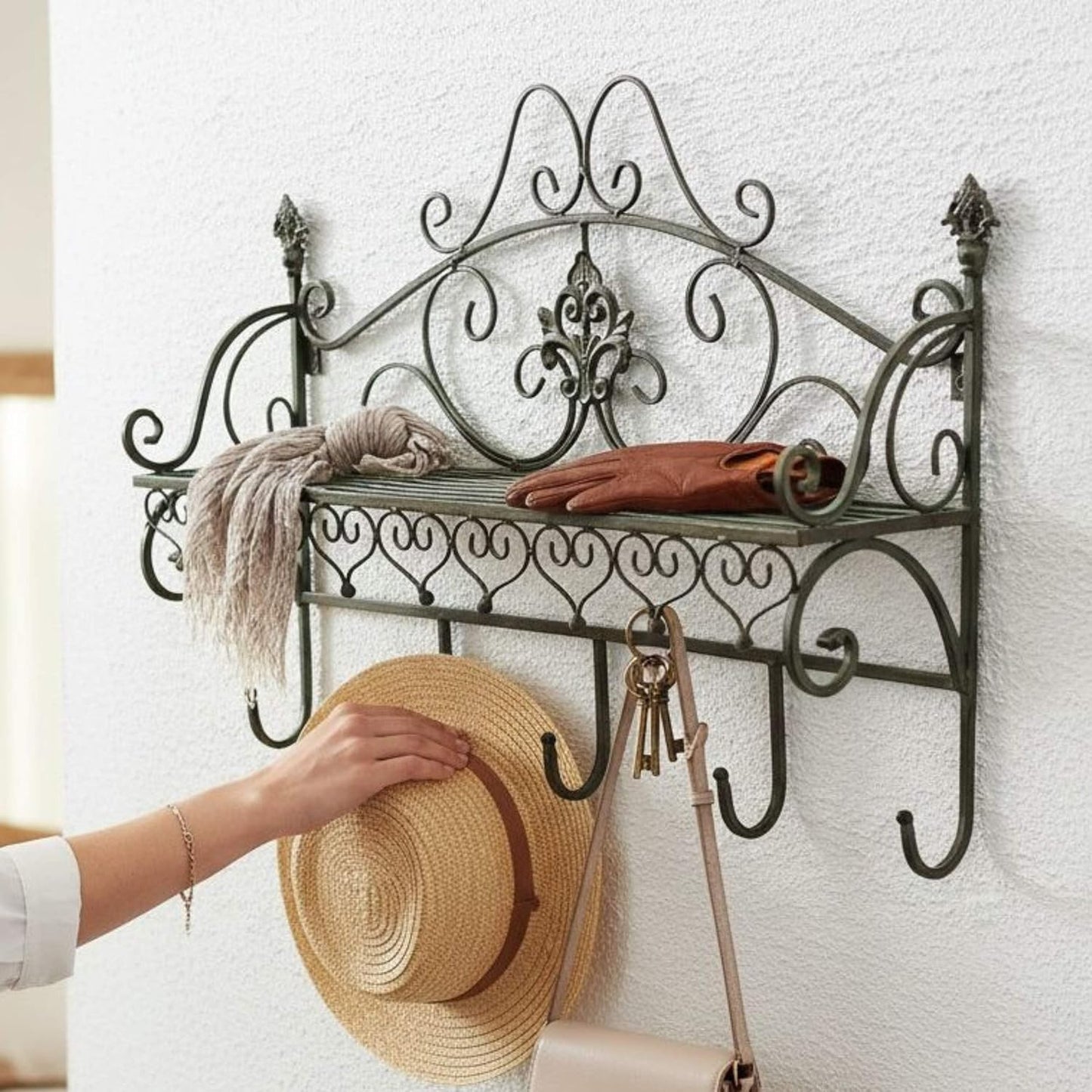 Wandgarderobe mit Ablage im Vintage Design