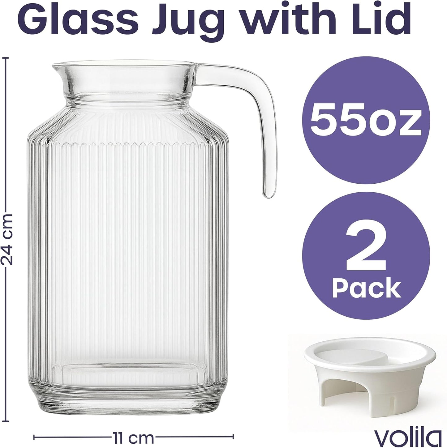 2er-Pack Kühlschrankkrüge mit belüftetem Ausguss, 1.7 Litre - 2 Pack