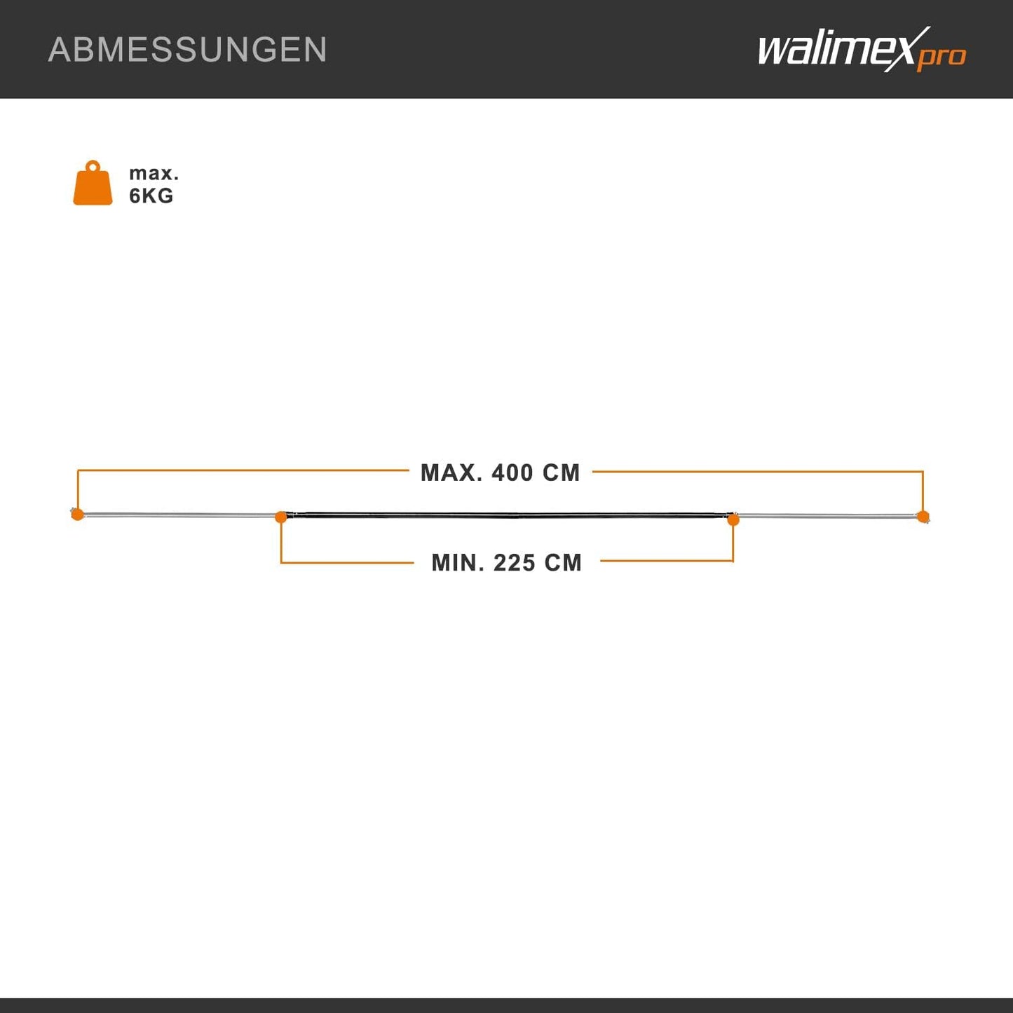 Teleskopstange für Fotohintergrund, 225-400 cm, Single