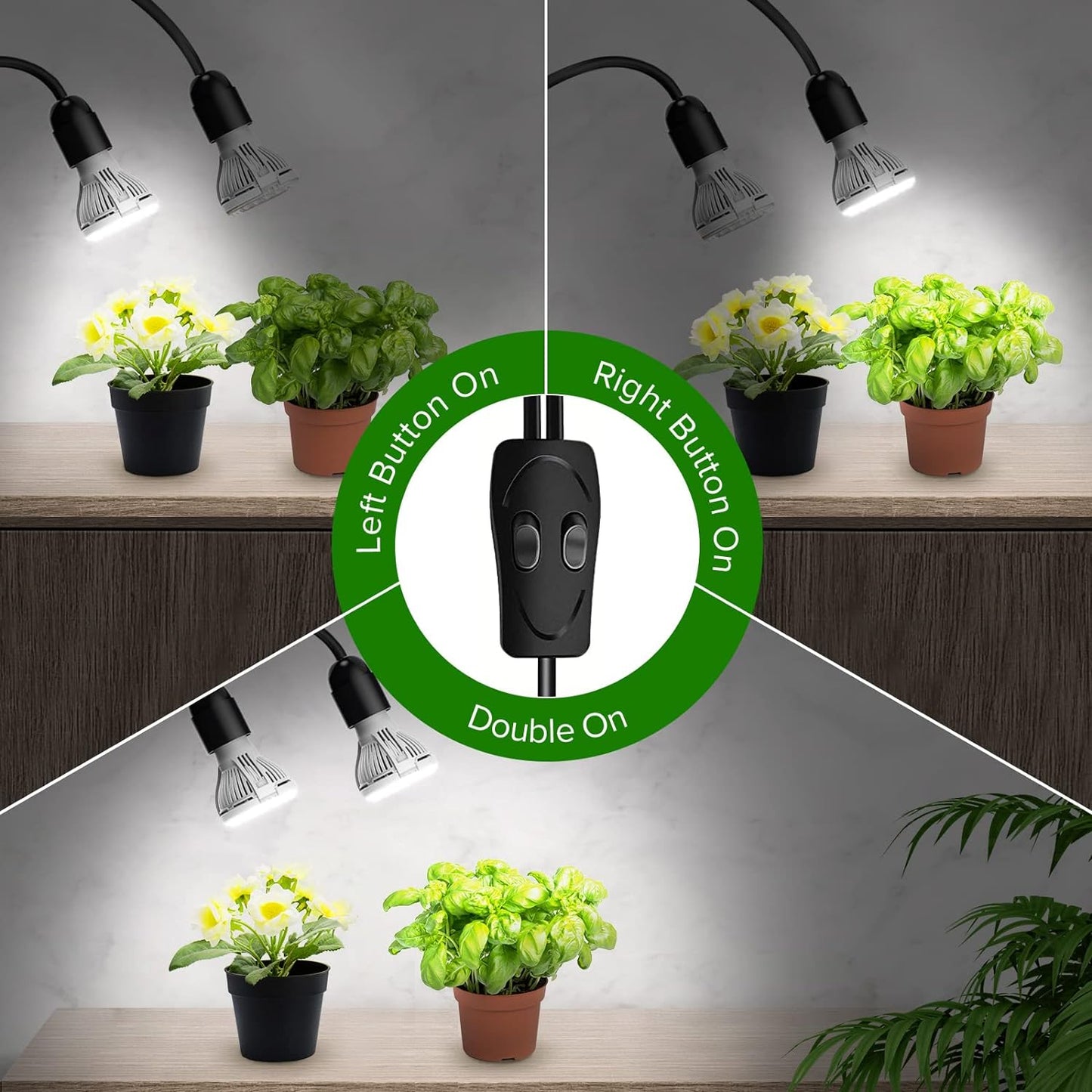 Pflanzenwachstumslampen, 20W Schwarz ohne Timer