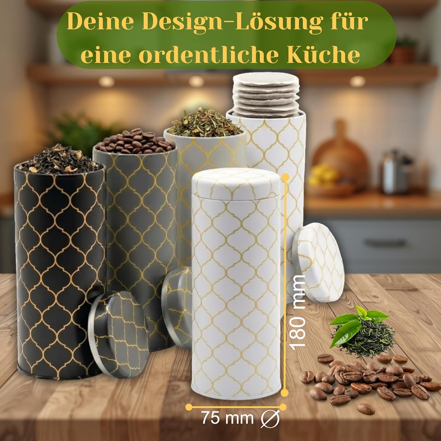 4er-Set Metall-Aufbewahrungsdosen