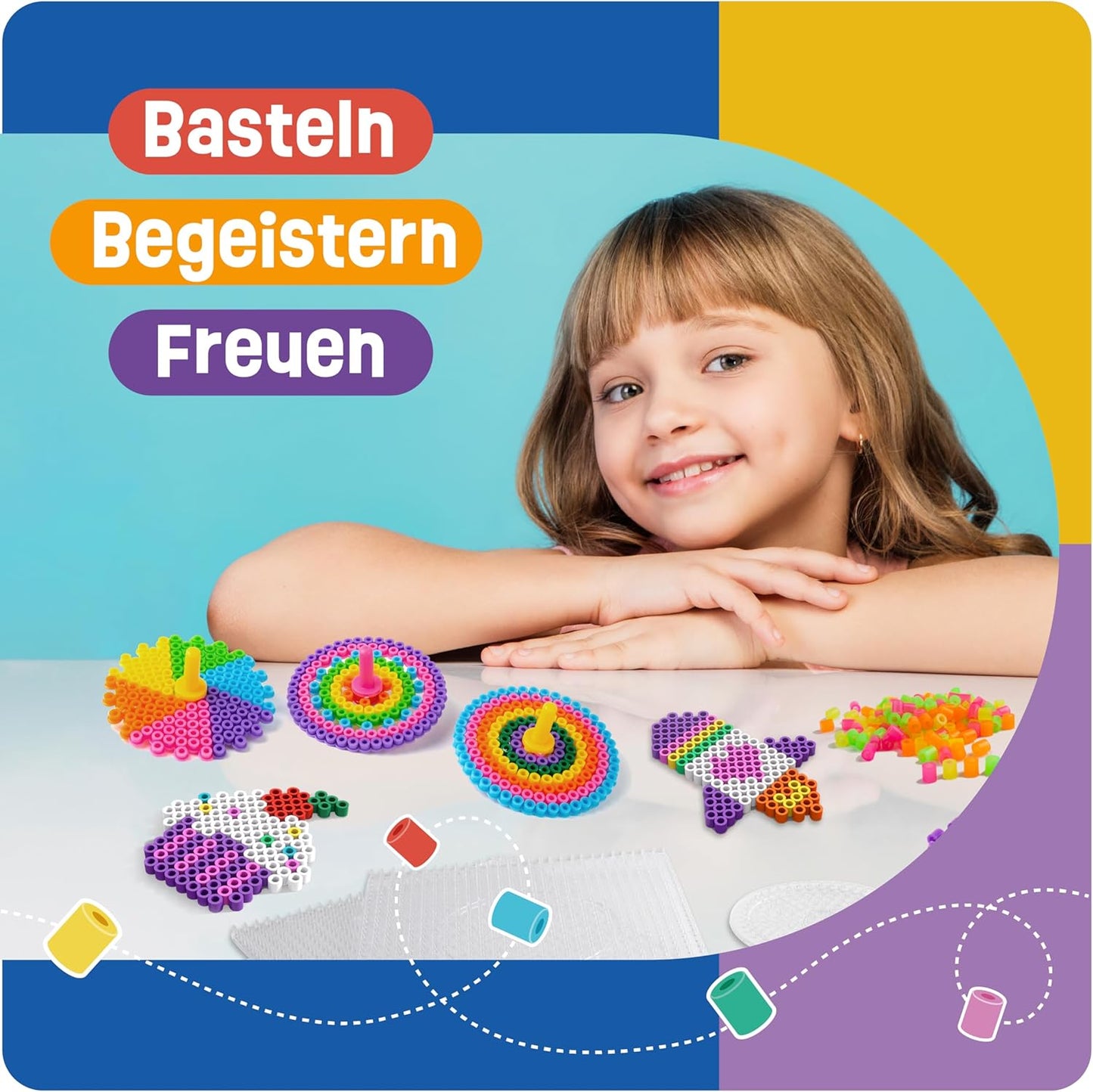 Bügelperlen-Set mit Steckplatten