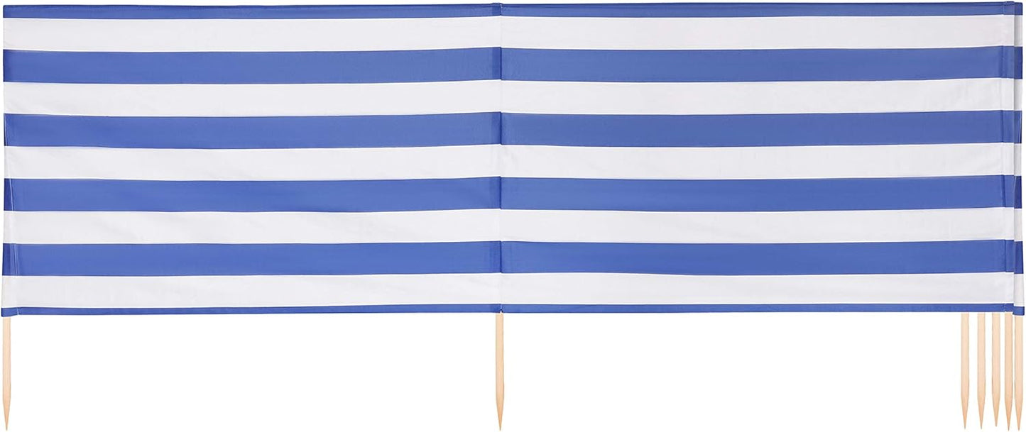 Windschutz für Strand mit Holzstab (4 m), 4 m|Streifen