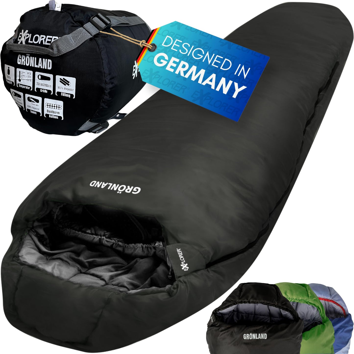 Grönland Mumienschlafsack, Schwarz RV Links