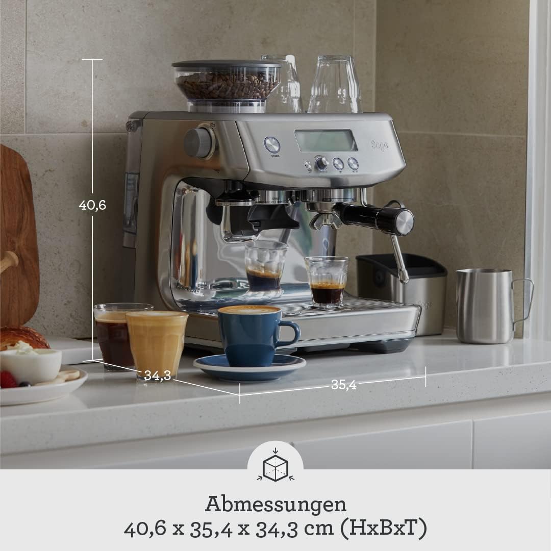 SES878 Barista Pro Kaffeemaschine mit Milchaufschäumer, Schwarzer Edelstahl, Single