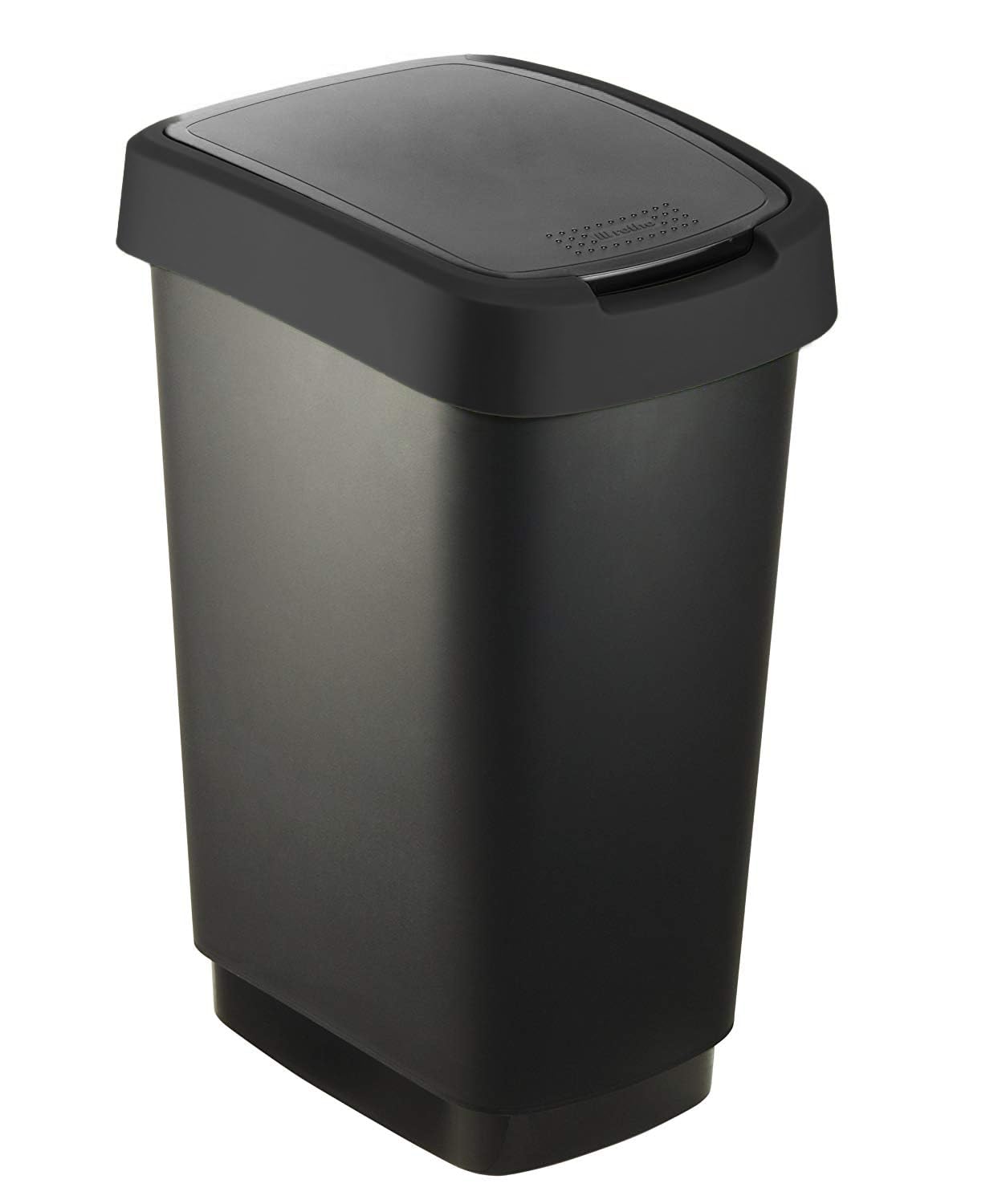 Salsa Mülleimer mit Deckel, 50 Liter, Schwarz 50l