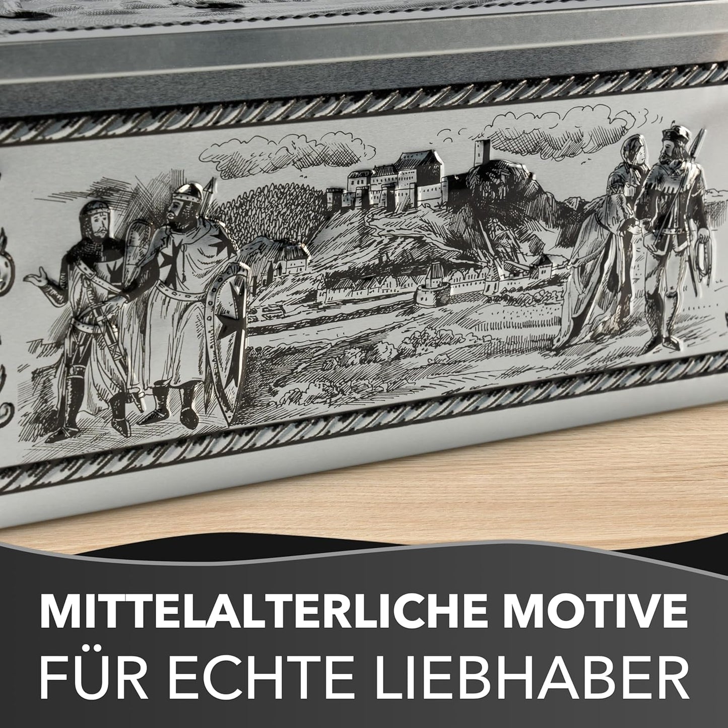 Keksdose mit Ritter Motiven, Rittertruhe