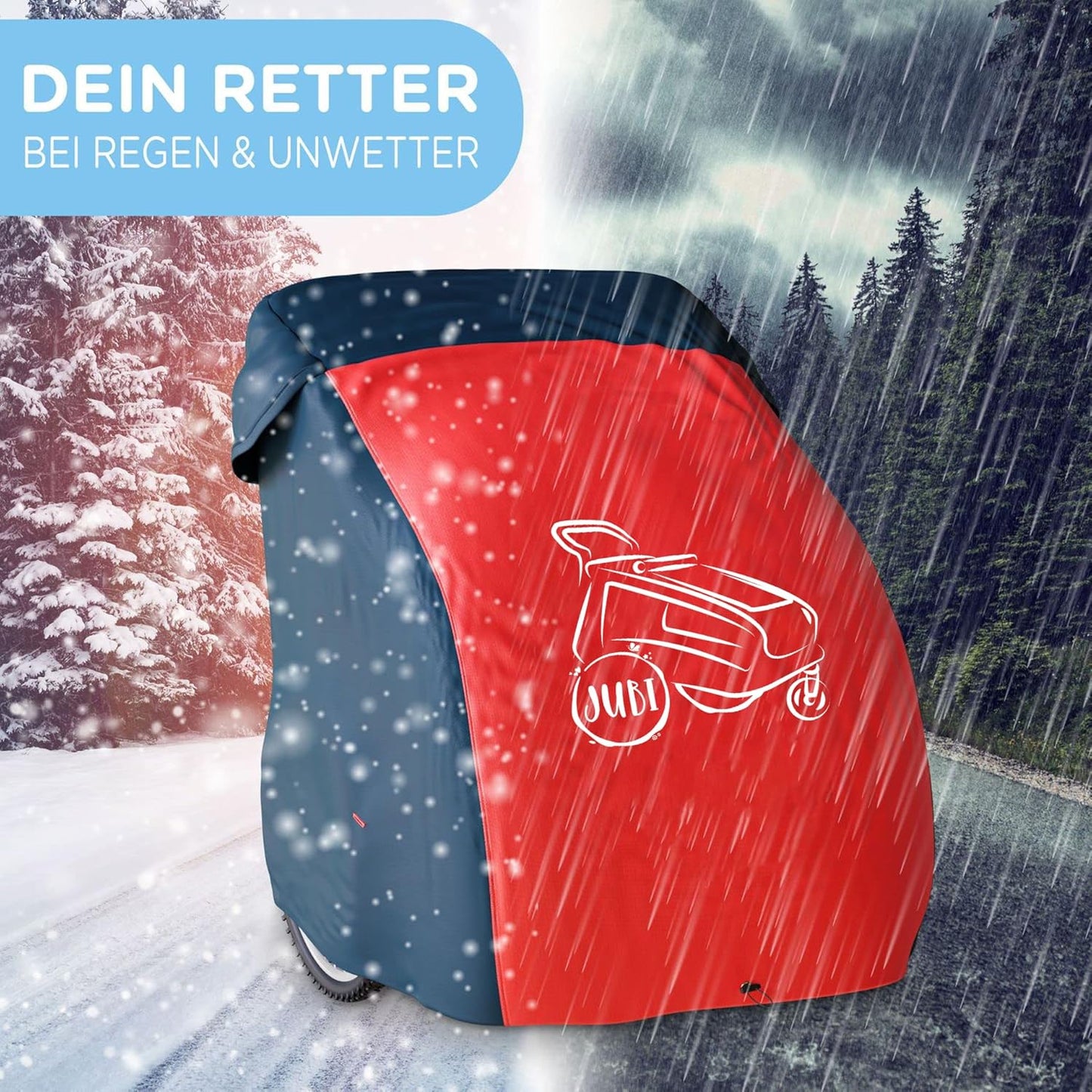 Abdeckung für Veloanhänger, Rot-blau