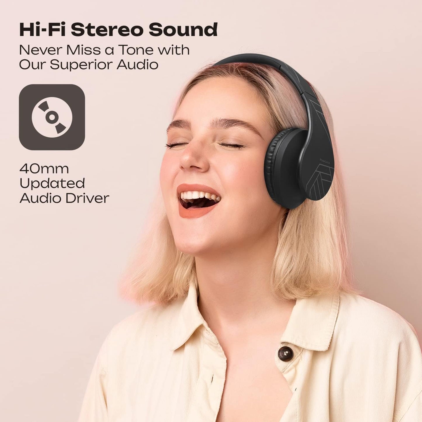 Bluetooth Over-Ear Kopfhörer, Kabellos & Faltbar, Black
