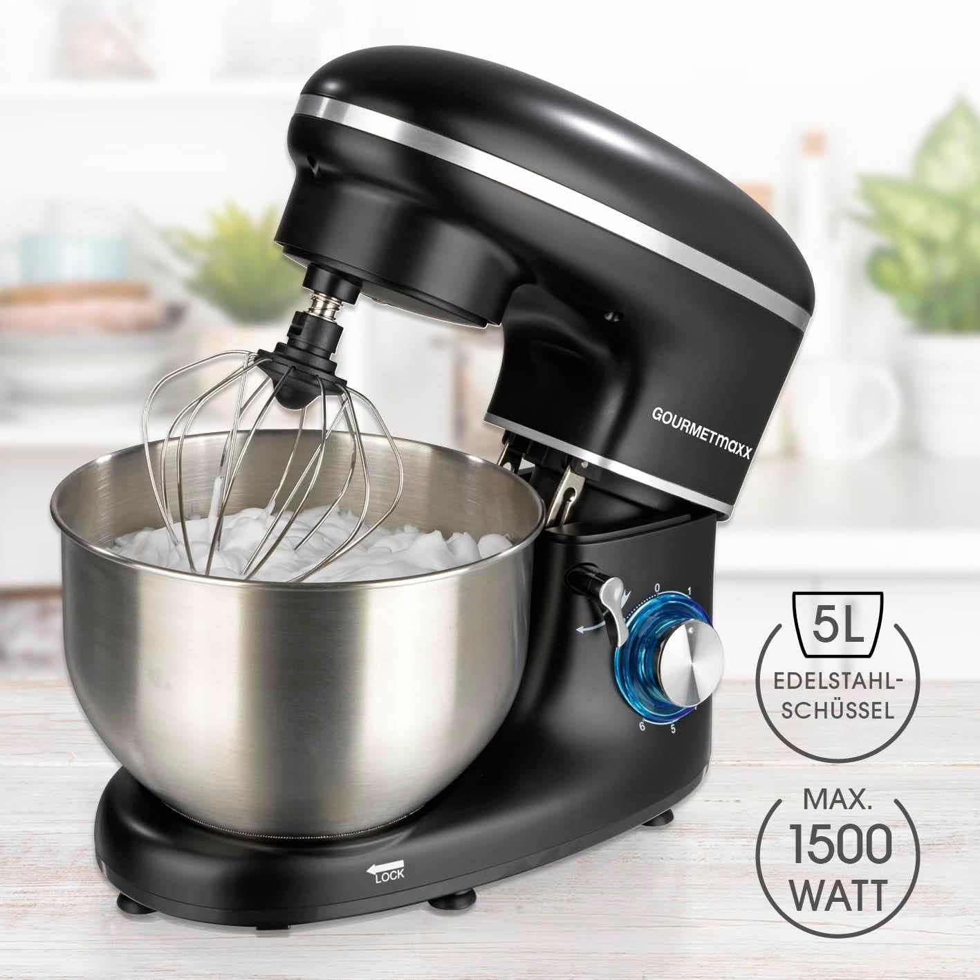 Küchenmaschine GOURMETmaxx, Mettalic Schwarz
