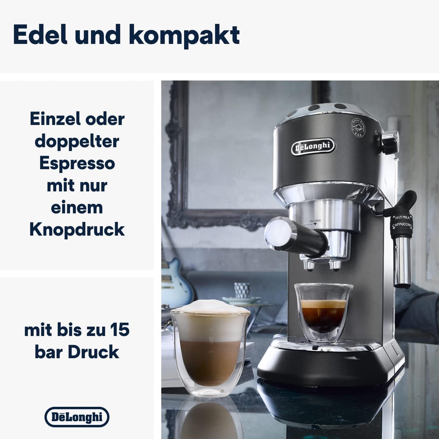 Espressomaschine Dedica Style EC 685.B, Schwarz