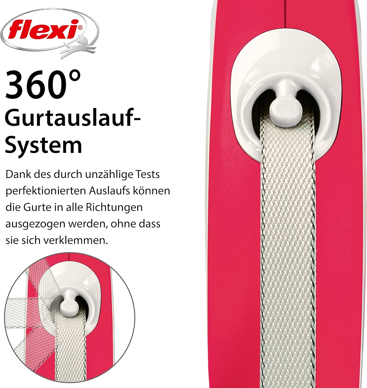 Comfort Rollleine für Hunde, rot M: 5m (max. 25kg)