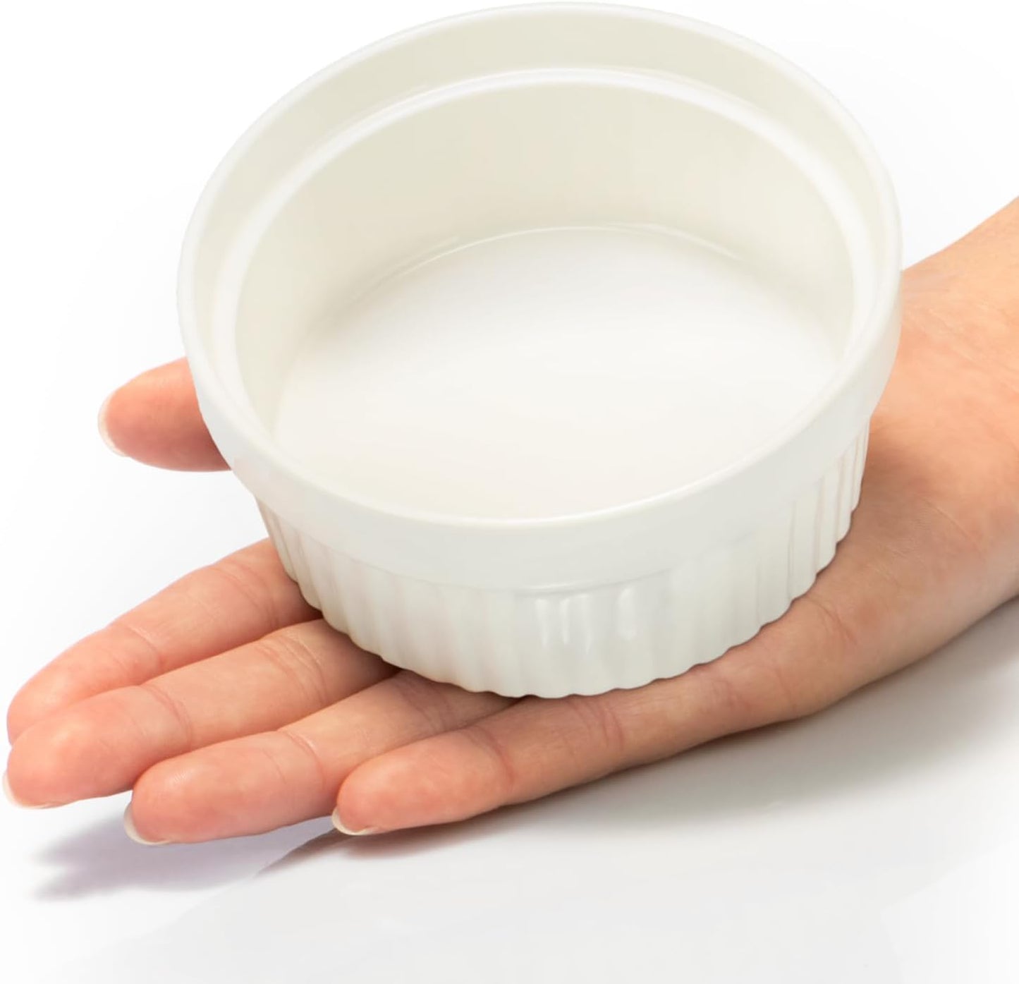 Soufflé- und Dessertförmchen, 12 Stück, weiss - 12 Stück Ø 9cm