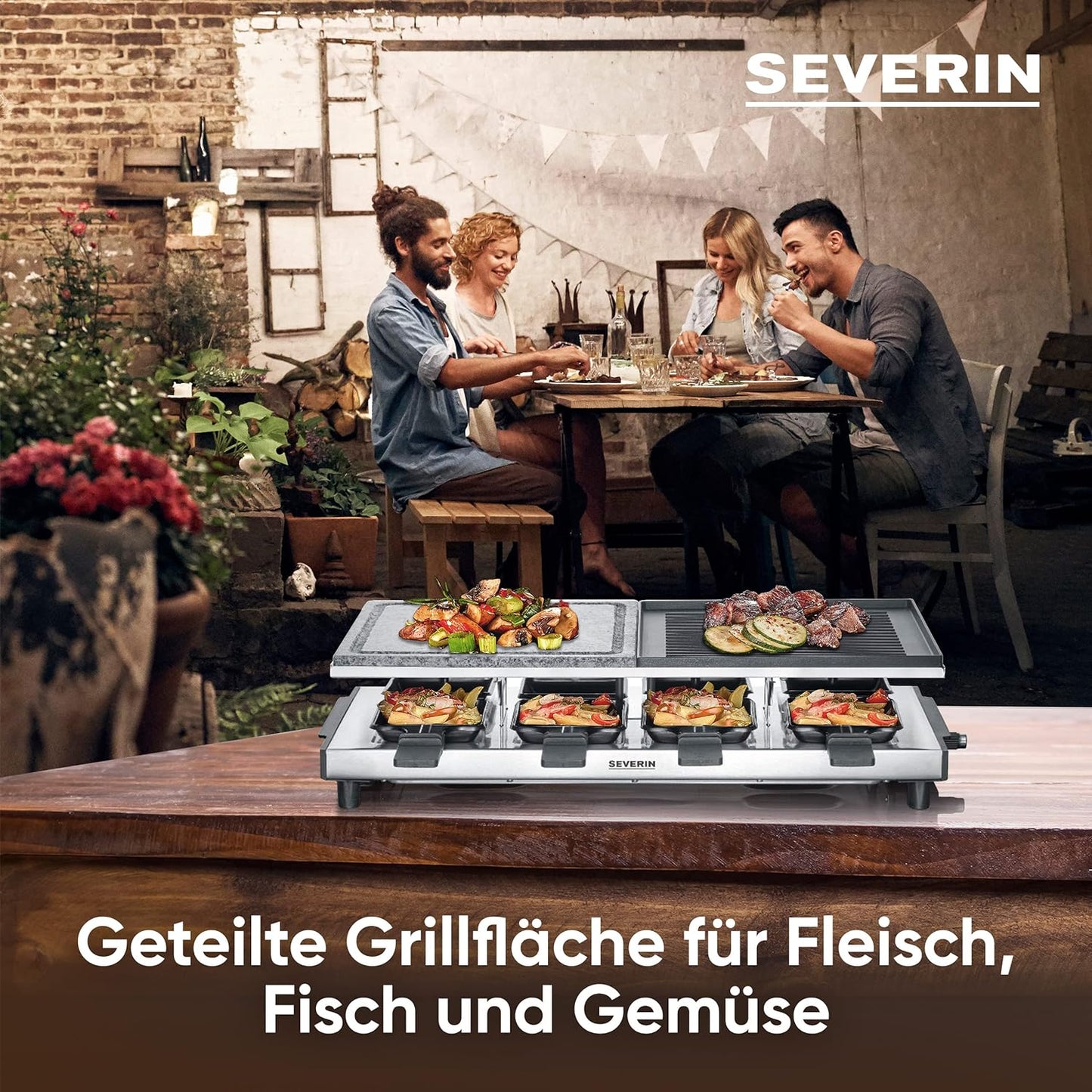 Raclette-Grill RG 2373, Hochwertiges Edelstahldesign