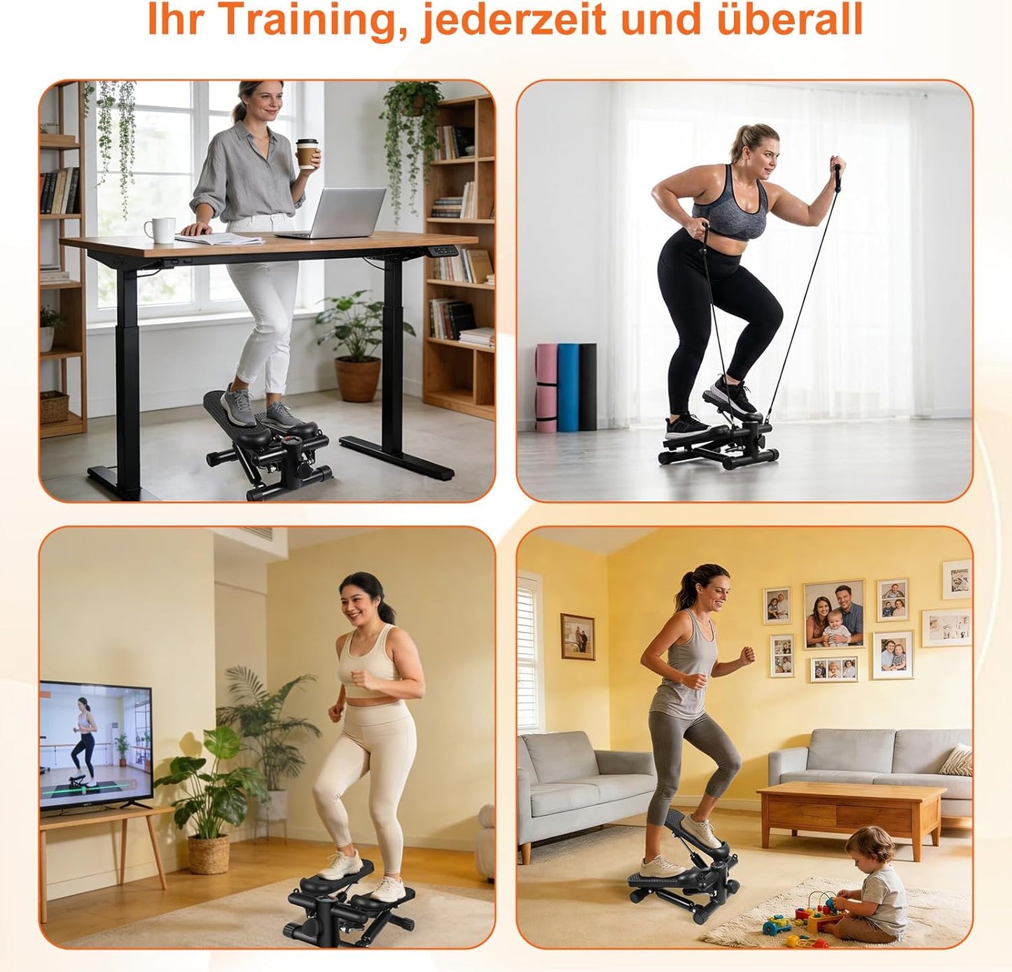 Mini-Stepper mit Widerstandsbändern
