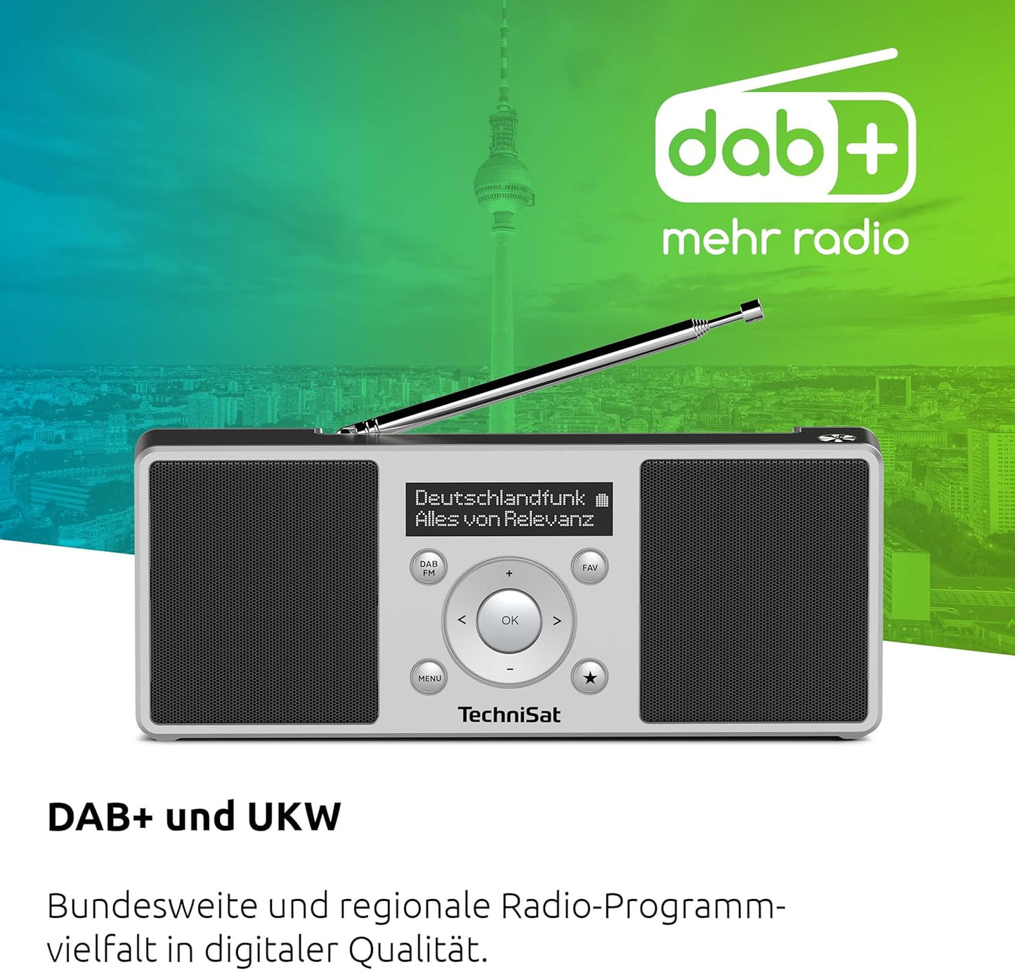 DIGITRADIO 1 S, Schwarz/Silber DIGITRADIO 1, Stereo