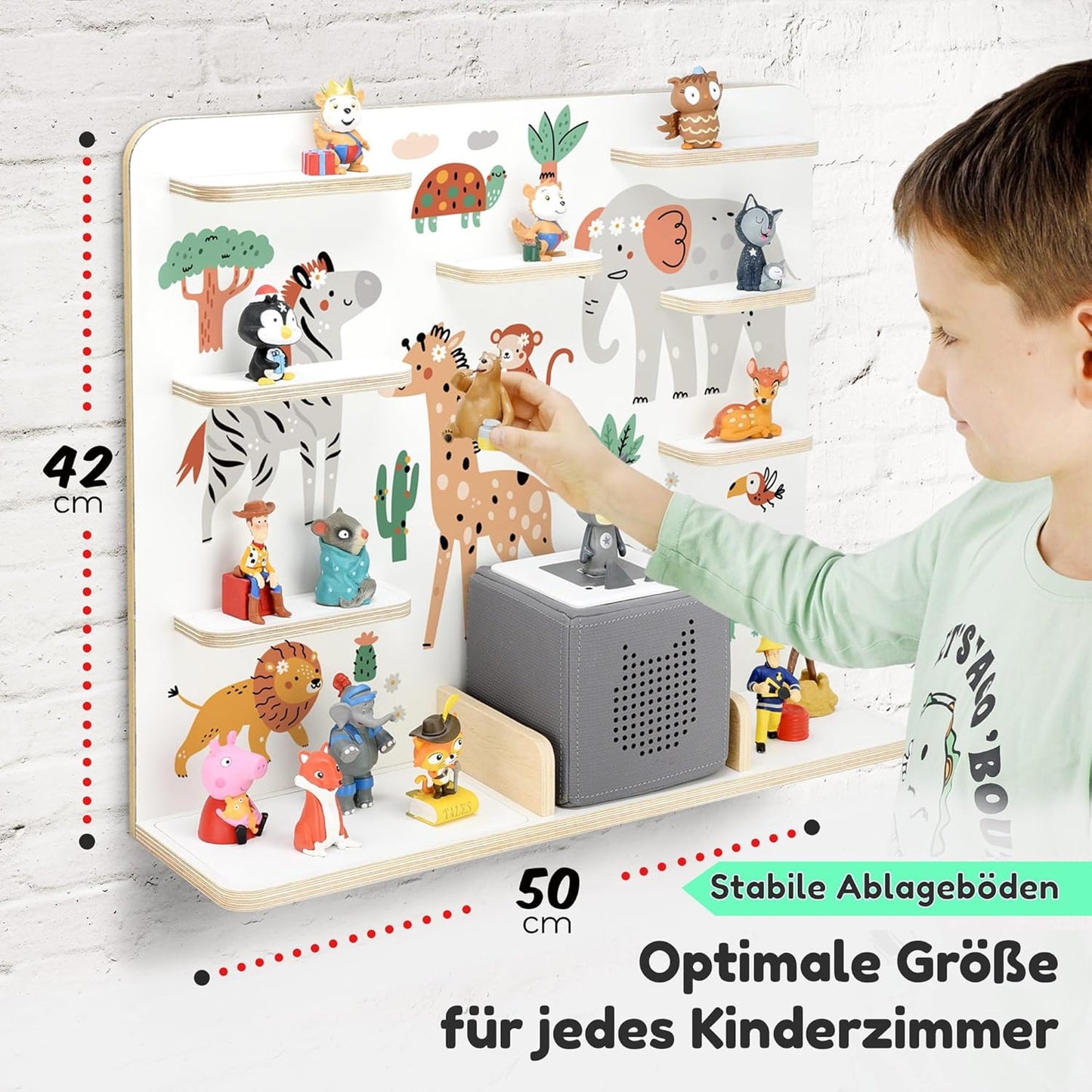 Regal für Tonies & Toniebox mit Magnetfunktion, Gross Safari