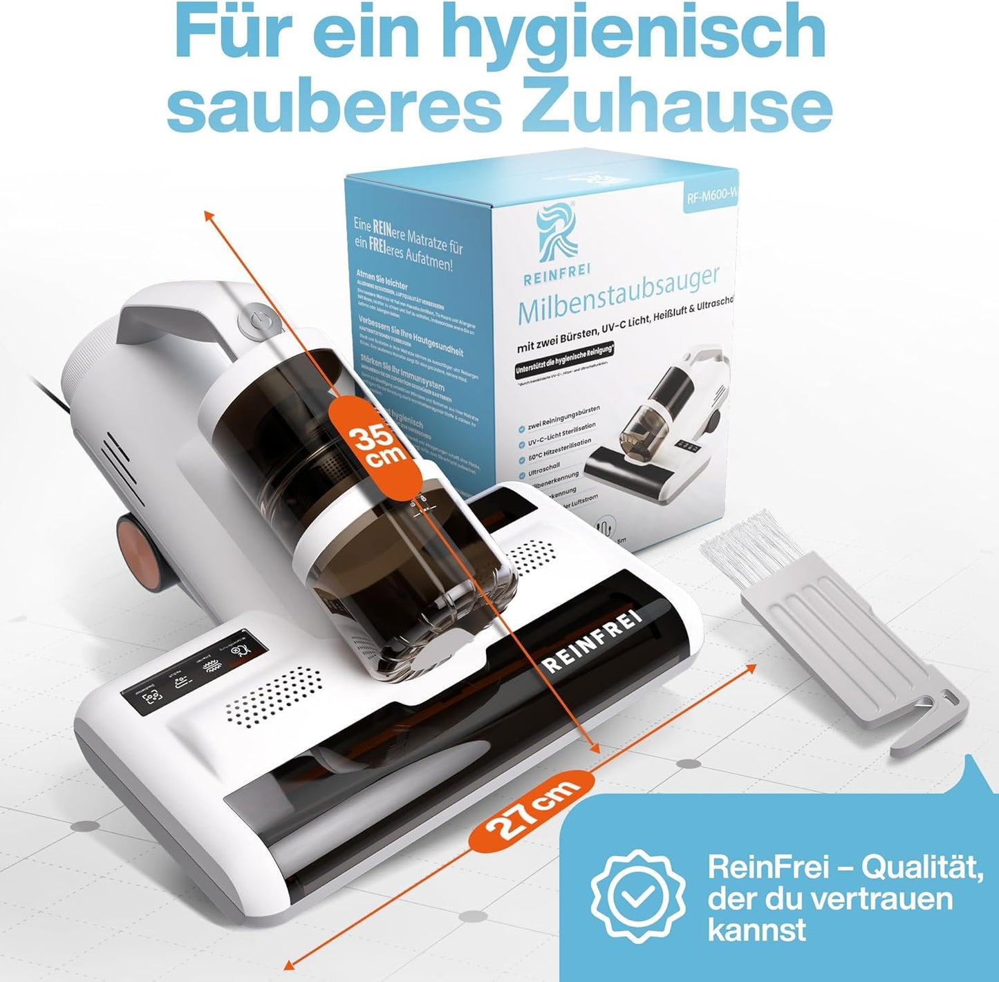 Matratzensauger gegen Milben mit Heissluft & Vibration