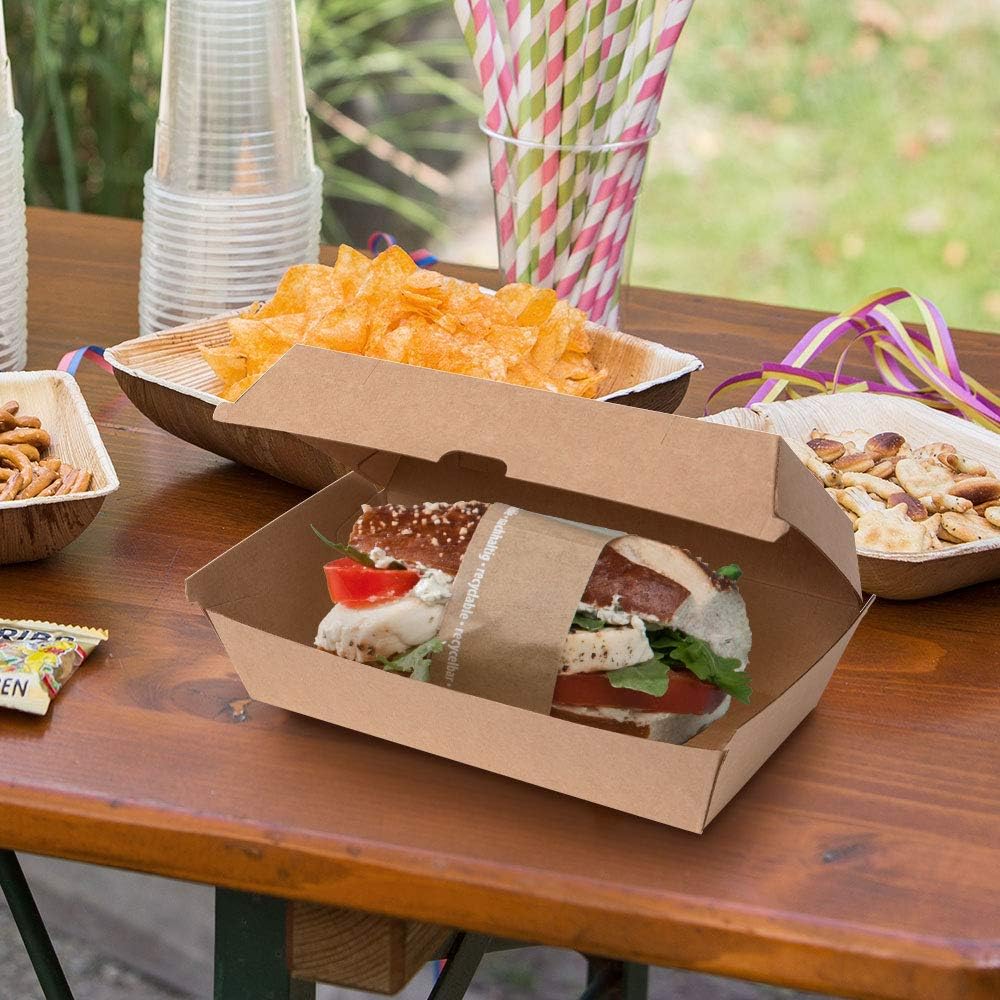Take Away Kraftkarton-Boxen, 50 Stück, 13 x 24.8 x 7.5 cm (50 Stück)