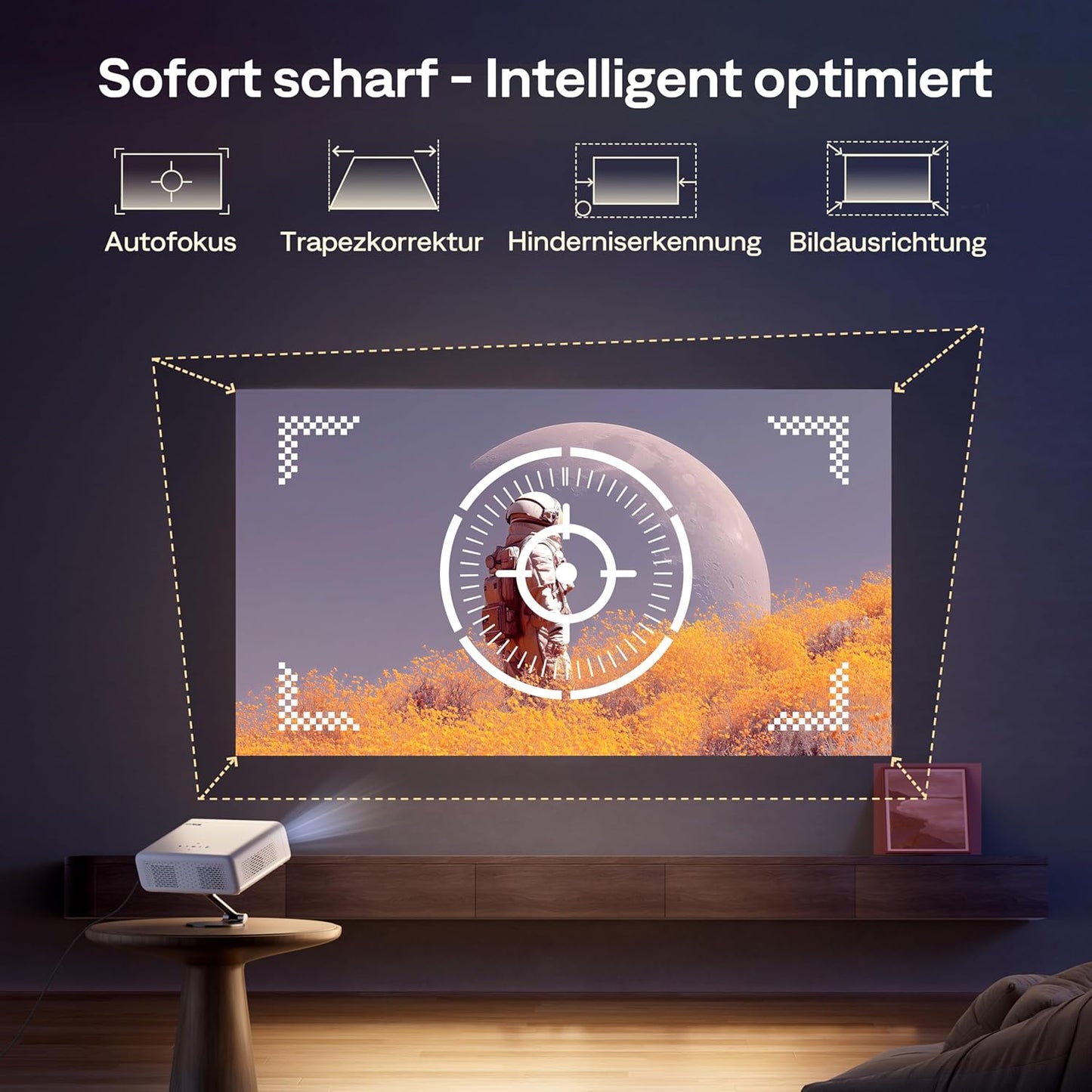 4K Smart Beamer mit Google TV & Dolby Audio, Weiss (GTV)