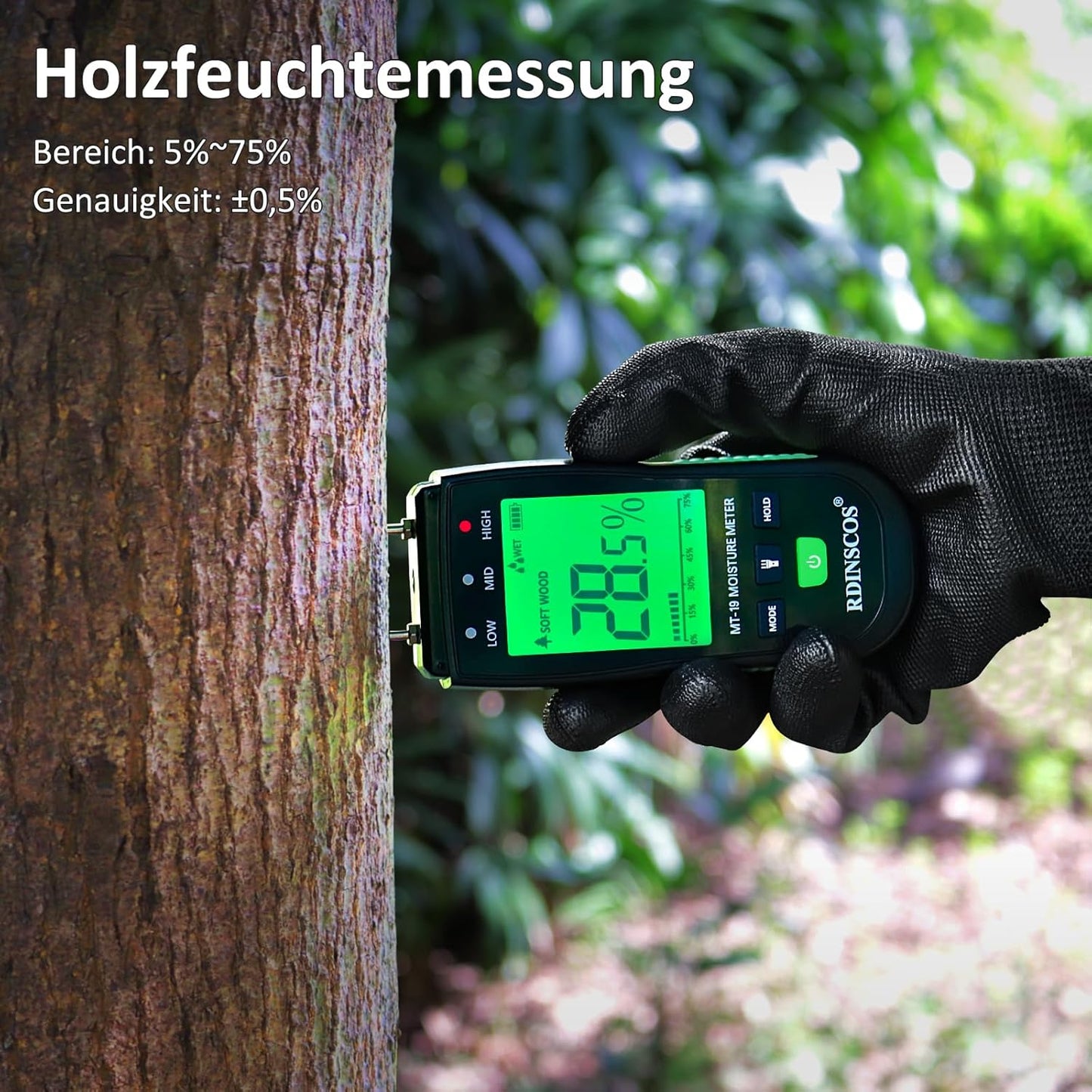 Feuchtigkeitsmessgerät, Schwarz