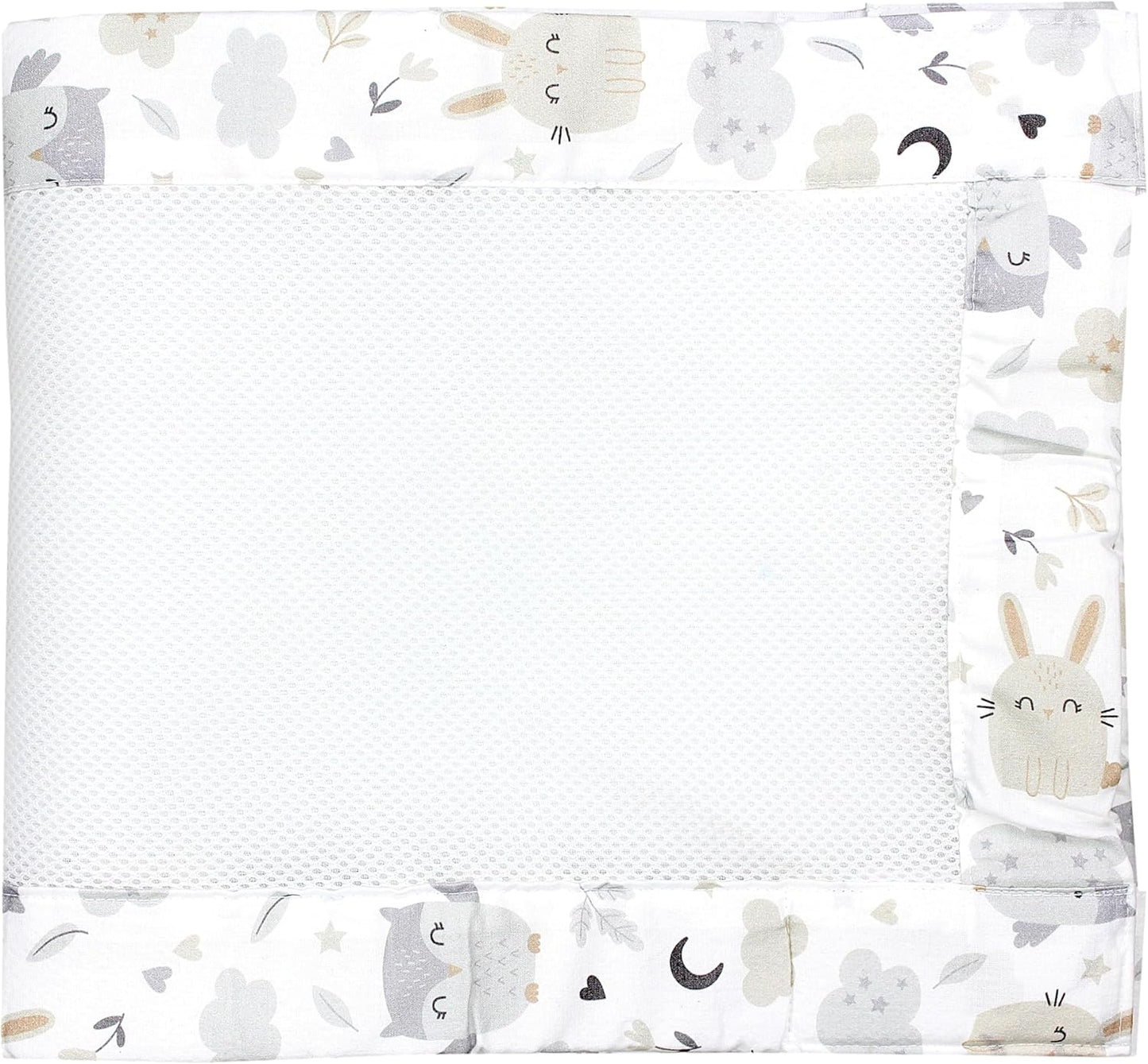 Gitterstäbe Schutznetz für Babybett (2er Pack), Hase / Eule ; ca. 128 x 30 cm (für Babybett 140x70)